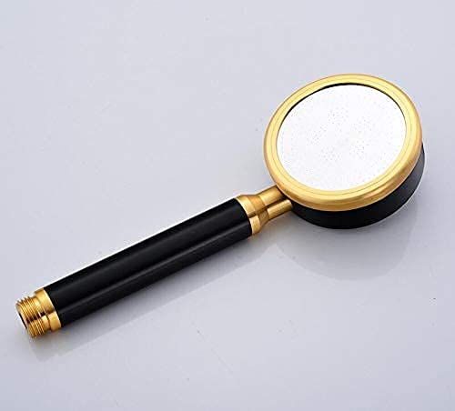 High Pressure Handheld Shower Head - Round Shape Gold & Black Bathroom Showerhead with Water Saving Technology | Perfect for Relaxing Spa-Like Showers and Water-Efficient Bathroom Upgrades