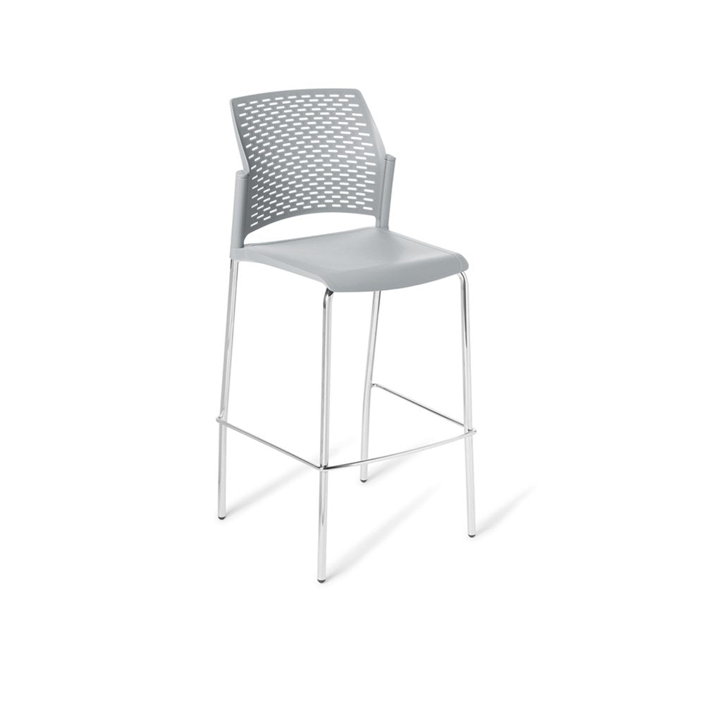 Modern Punch Bar Stool - Adjustable Height Metal Bar Stool with Cushion - Perfect for Kitchen Island, Home Bar & Breakfast Nook
