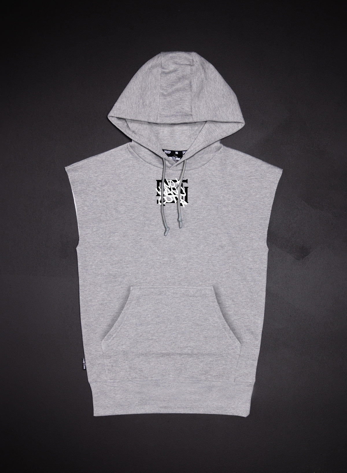 No Handouts Stamp Sleeveless Hoodie - Trendy Streetwear for Gym, Workout & Casual Wear