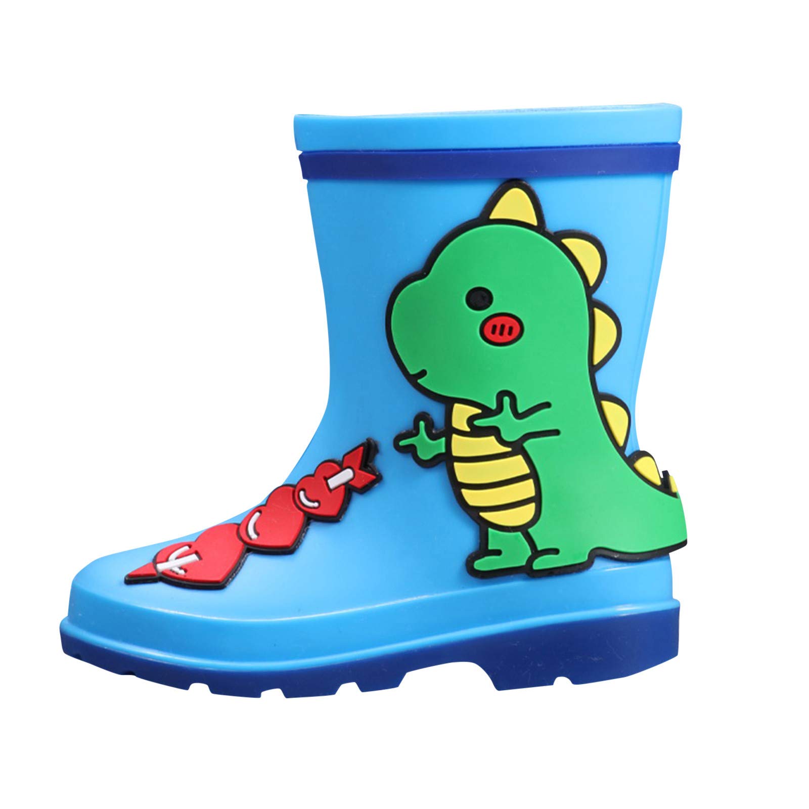 Waterproof Dinosaur Rain Boots for Toddlers - Extra Wide Size 2 for Outdoor Play