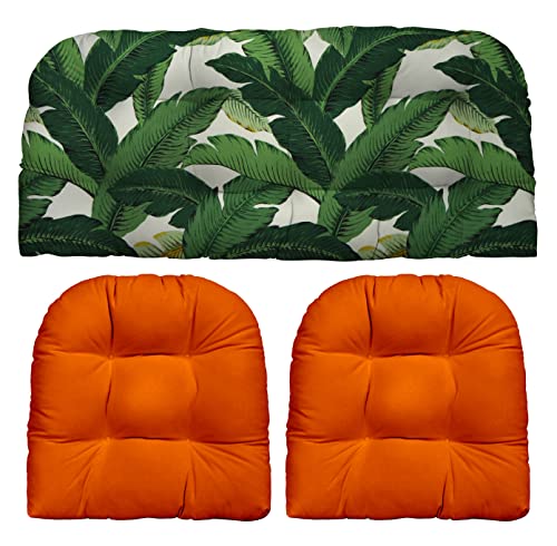 Swaying Palms Green + Orange Solid