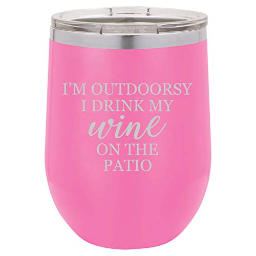 12 oz Double Wall Vacuum Insulated Stainless Steel Wine Tumbler - Stemless Coffee Travel Mug with Lid - Funny 