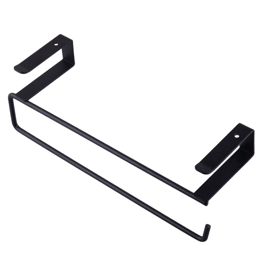 Wall Mounted Bathroom & Kitchen Organizer - Spare Parts, Iron Hanging Roll Paper Holder, Towel Tissue Storage Rack, Cabinet Hook (Black) | Perfect for Small Space Organization & Home Decor