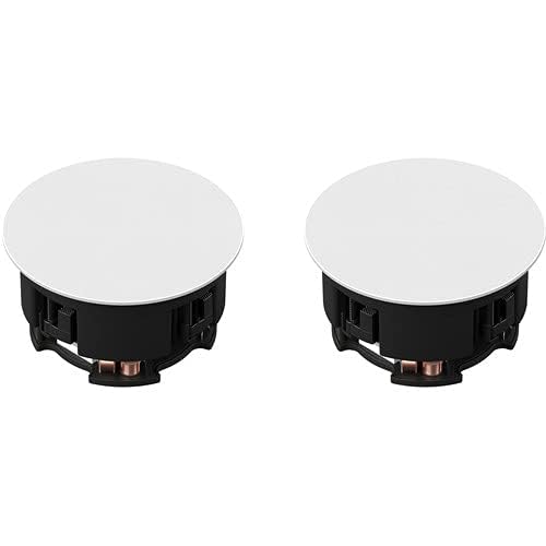 Sonance MAG8R 8-Inch 2-Way In-Ceiling Speakers (Pair) - White Paintable for Home Theater & Background Music System