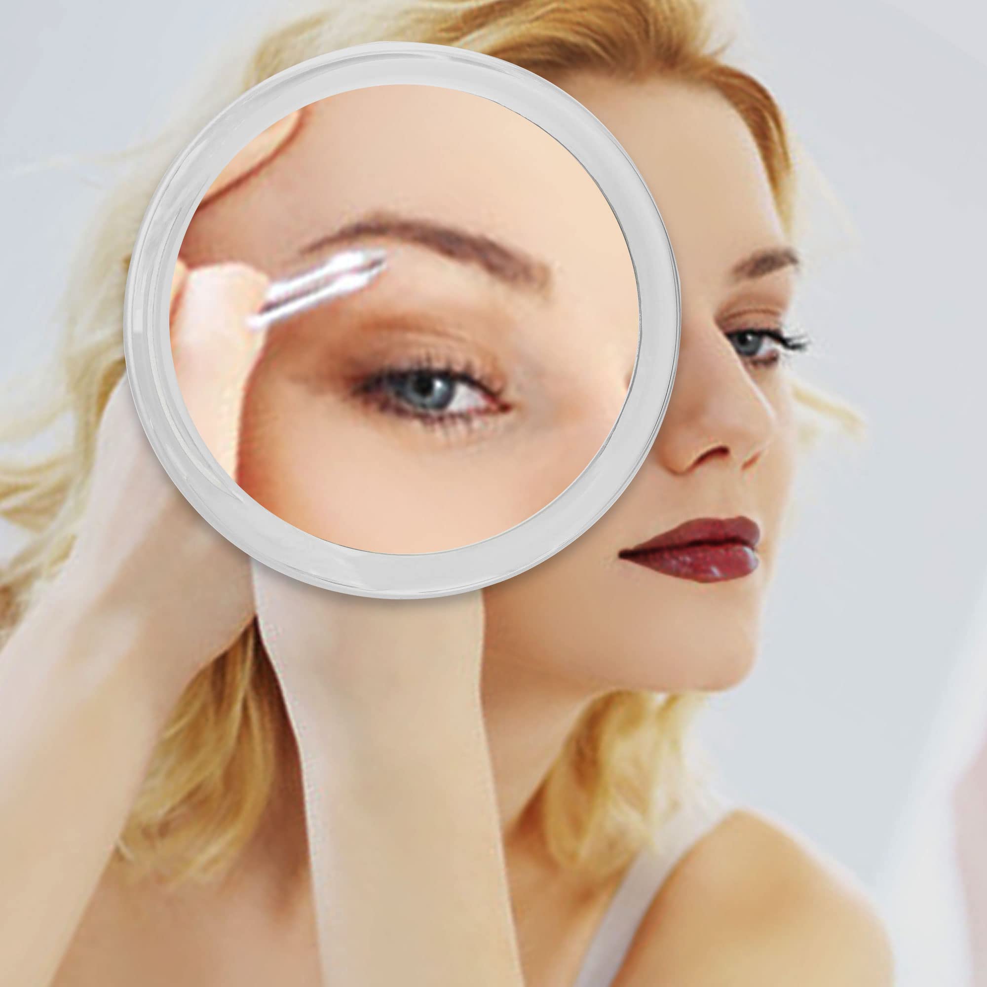 20x Magnifying Mirror with Suction Cup - 6 Inch Close Up Makeup Mirror for Precise Eyebrow Shaping, Skincare & Shaving - Bathroom Vanity Mirror with Super Magnification for Flawless Beauty Routine