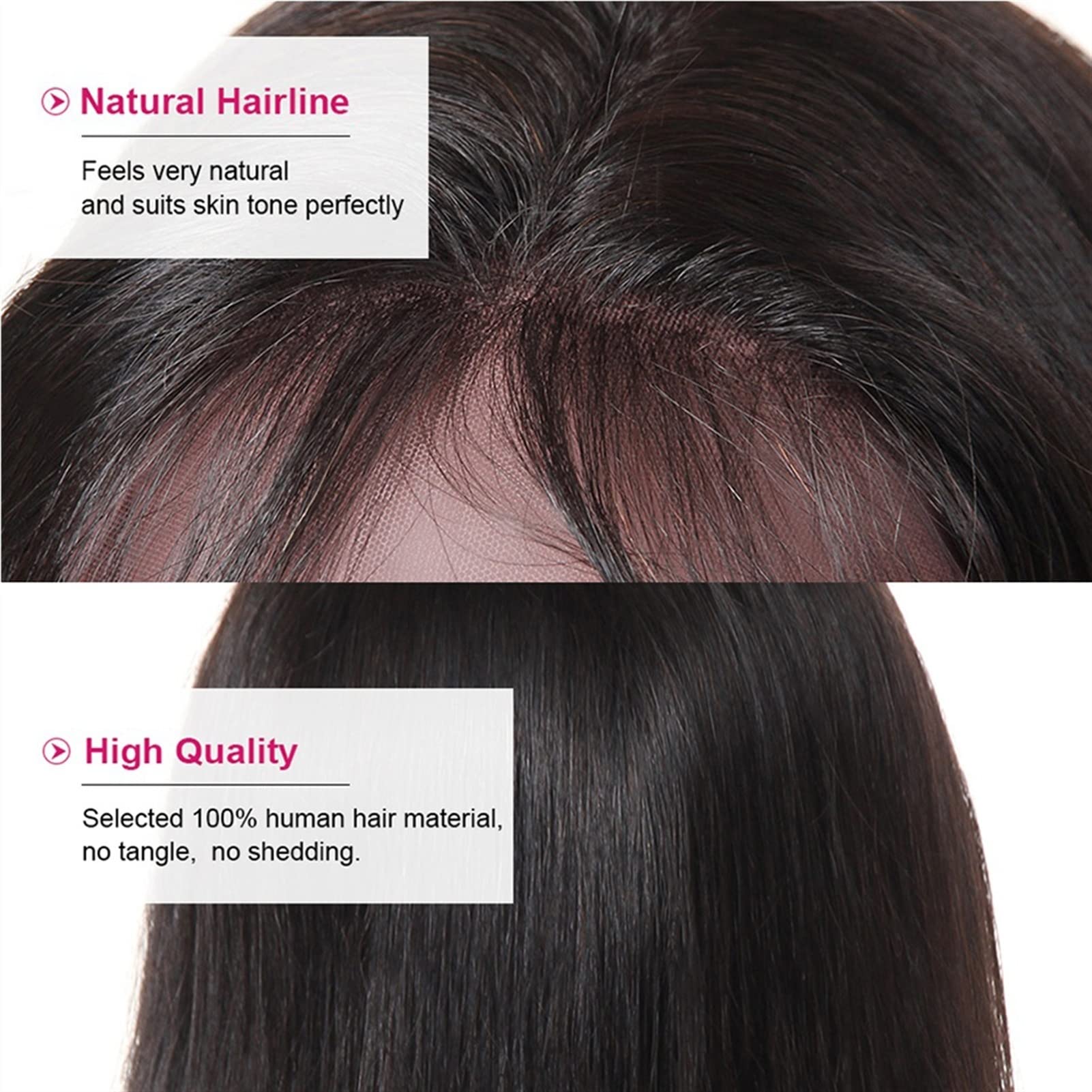 Peruvian Straight Lace Front Wig 10-30 Inch Human Hair Wigs with 4x4 Lace Closure & Baby Hair - Pre Plucked Natural Look for Daily Wear & Party Occasions (24inch Stretched Length) | Perfect for Cosplay, Weddings & Special Events