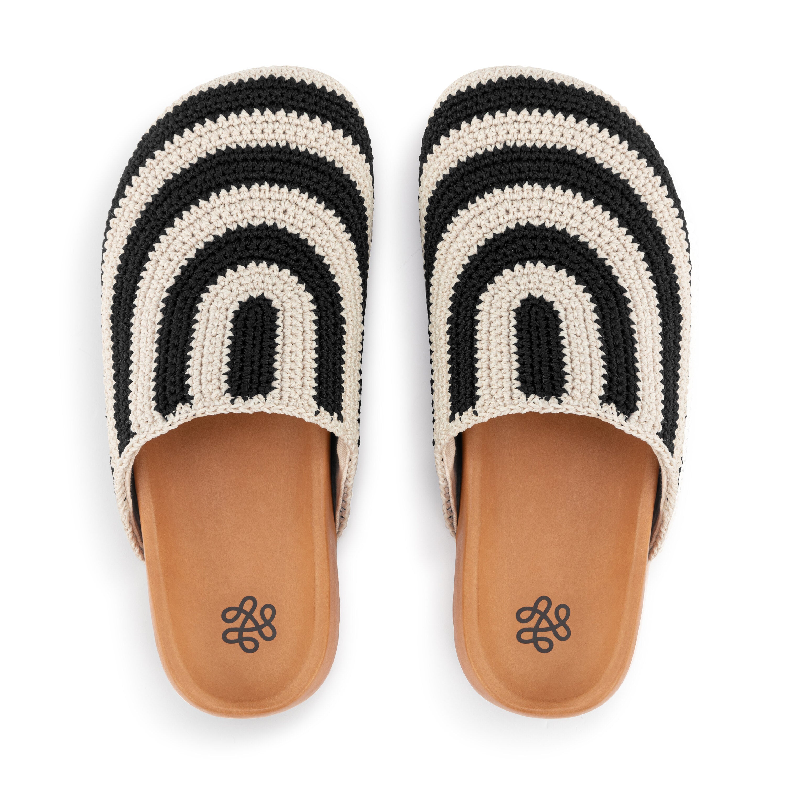 Bolinas Clog Hand Crochet Black Stripe - Comfortable & Stylish Women's Slip-On Shoes for Casual Wear, Beach & Home