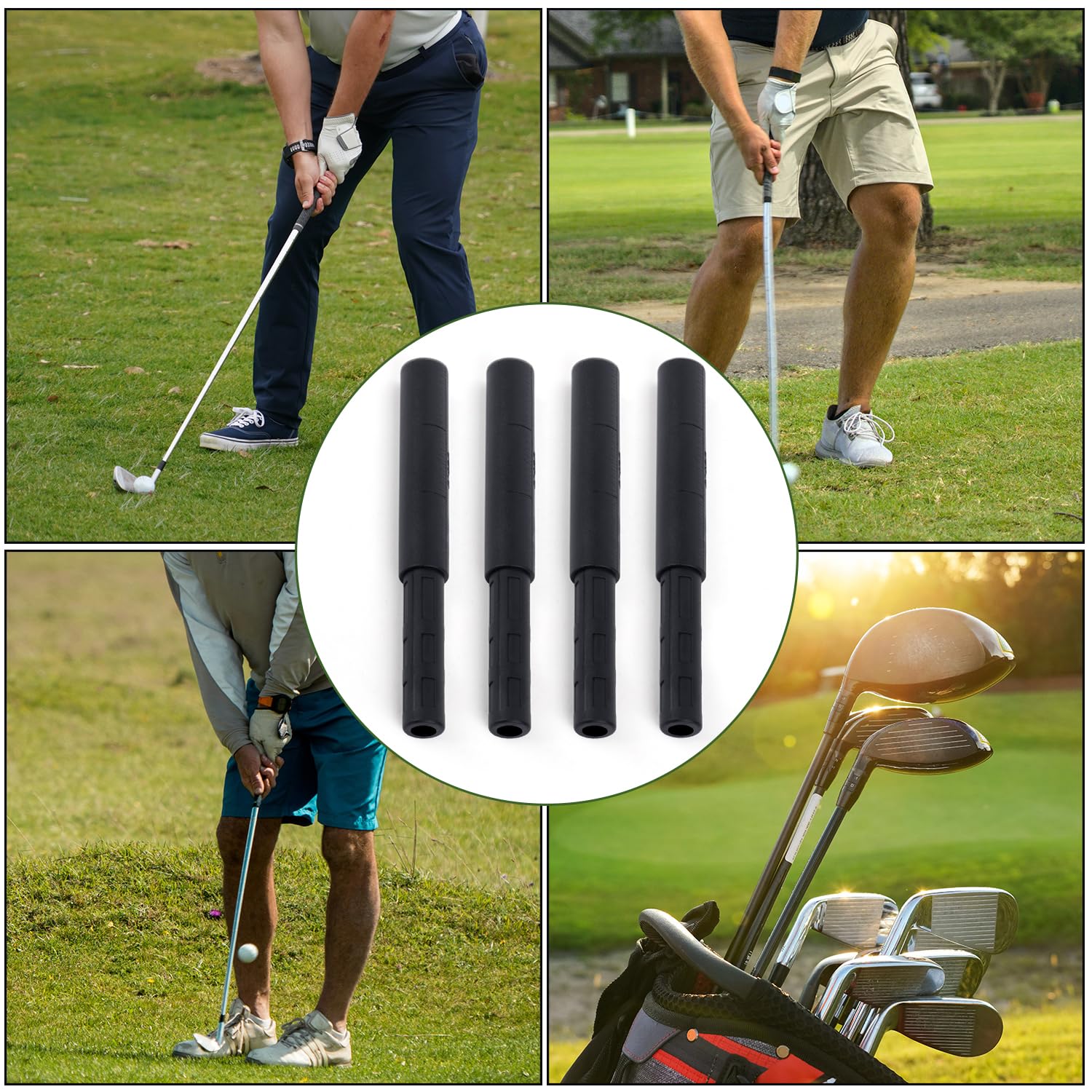 4pcs Golf Shaft Extensions - Golf Club Extension Rods for Putters & Woods | Premium Golf Accessories for Improved Swing & Performance | Perfect for Club Fitting & Length Adjustment