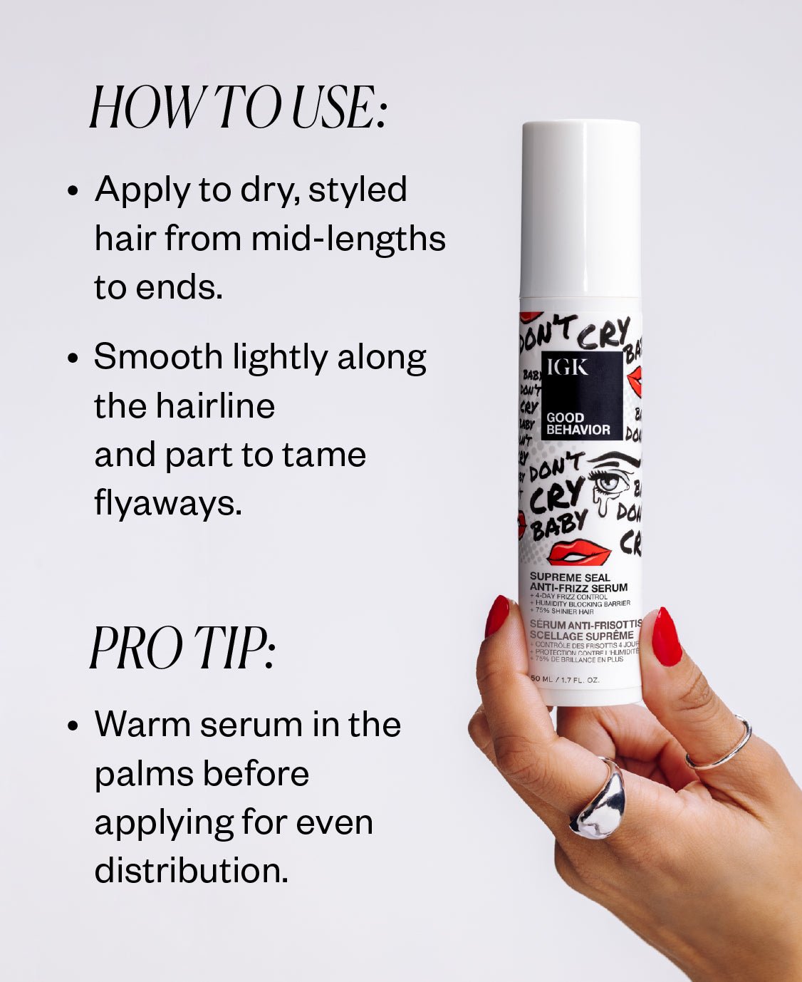 Good Behavior Supreme Seal Smoothing Serum for Frizz Control & Hair Shine - Perfect for Daily Styling & Salon-Quality Results at Home