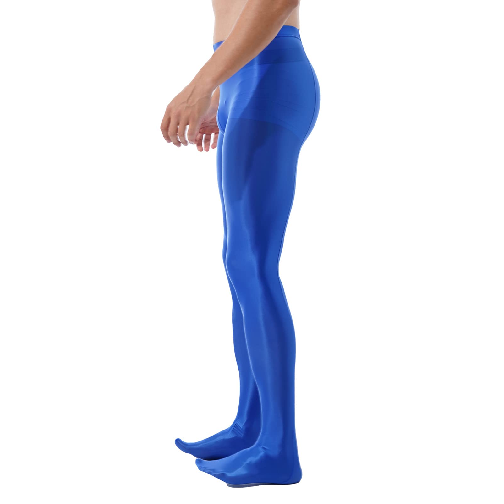 Men's Glossy Silk Ice Socks - Breathable Stockings & Footed Tight Leggings for Yoga, Workout & Dance - Comfortable Pantyhose for Sports & Daily Wear
