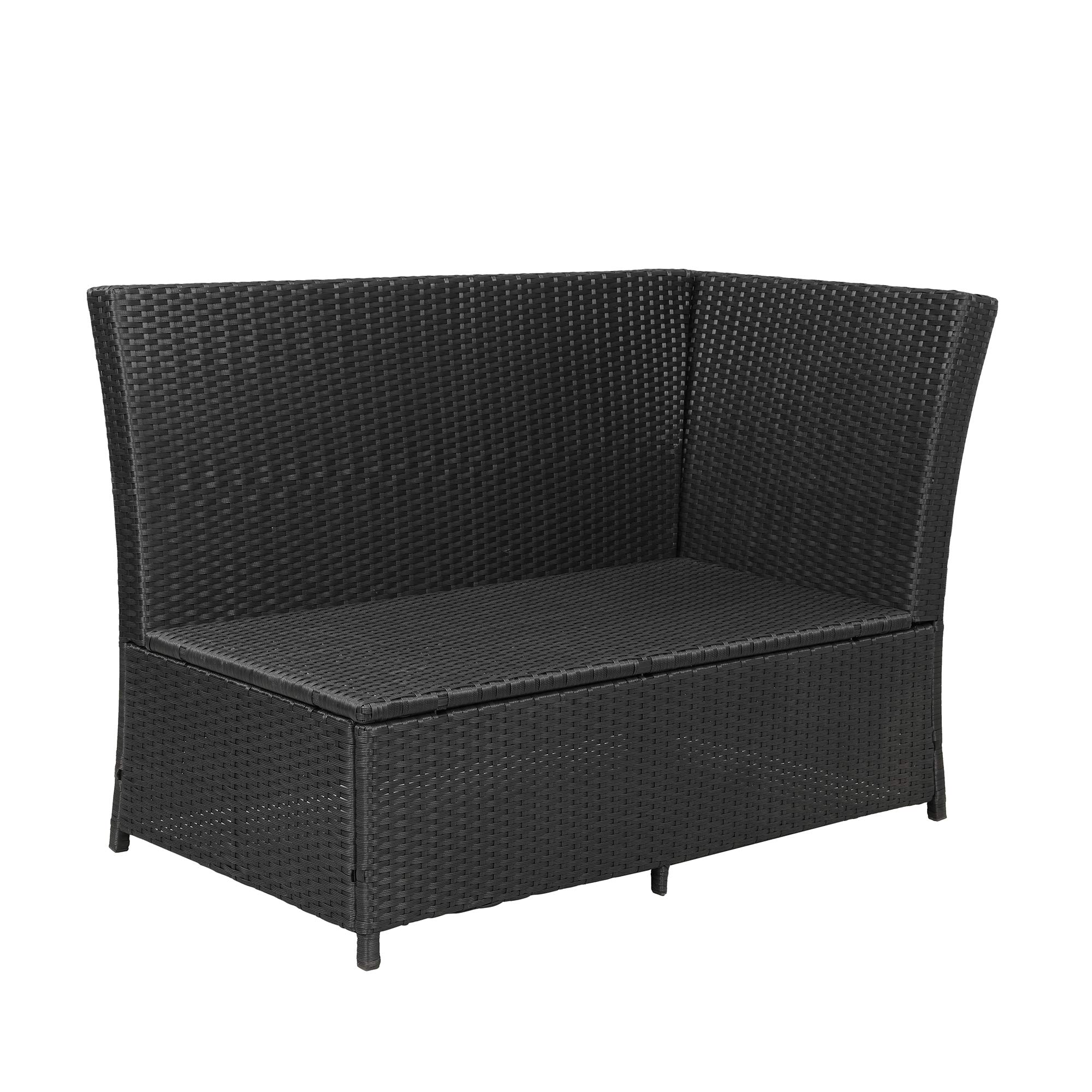 RUNNA 6-Piece Outdoor Patio Furniture Set - Waterproof Wicker Sectional Sofa with Tempered Glass Coffee Table & 2 Ottomans - Perfect for Poolside, Backyard, Garden, Deck or Lawn (Black)