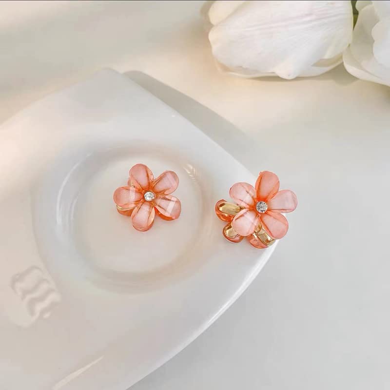 10 PCS Double-Sided Crystal Flower Hair Clips with Rhinestones - Alloy Hair Claws for Girls, Women - Sweet Summer Hair Accessories for Parties, Weddings, Prom & Everyday Styling