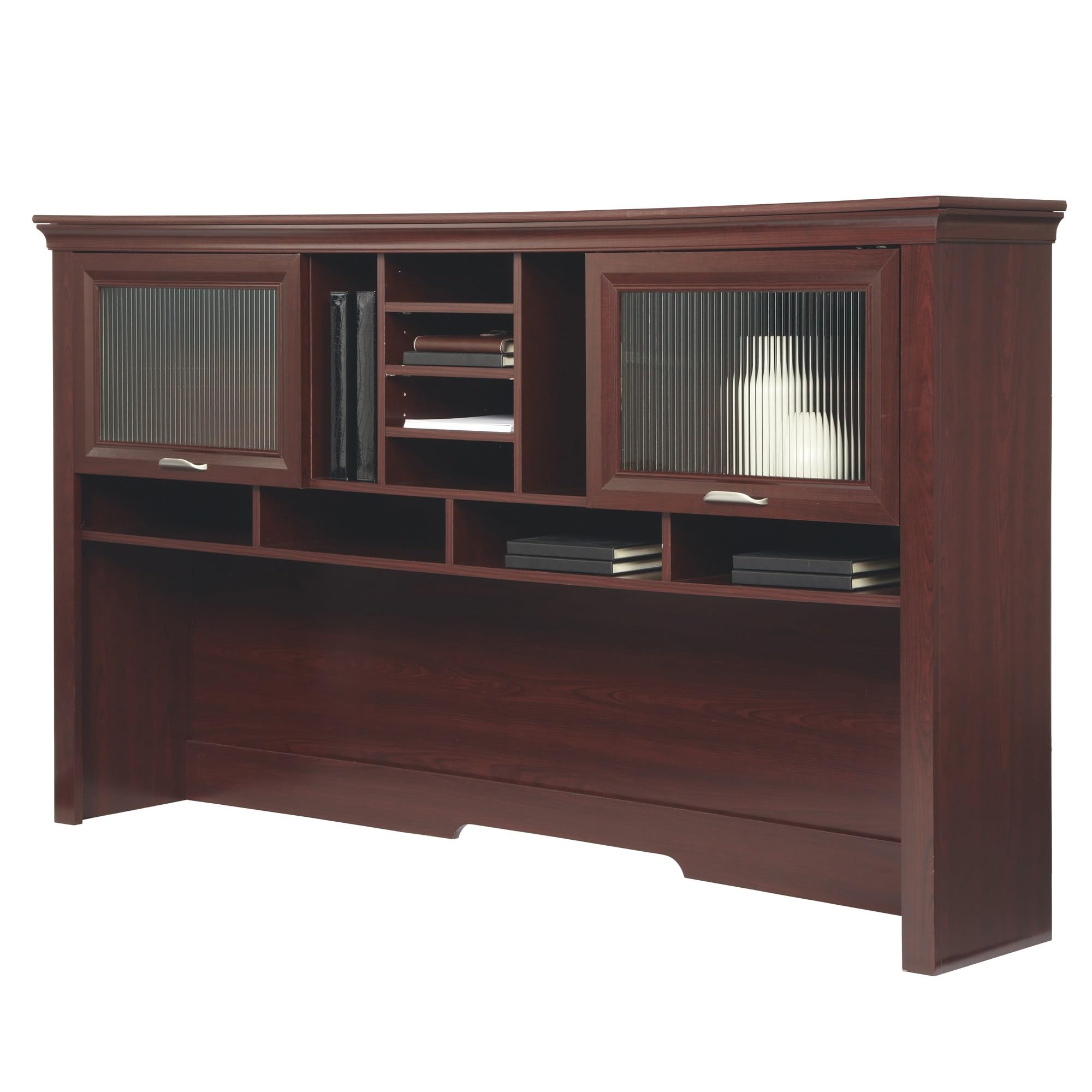 Realspace® Magellan Performance 71-Inch Wide L-Shaped Desk Hutch in Cherry Finish - Perfect for Home Office, Study & Workspace Organization
