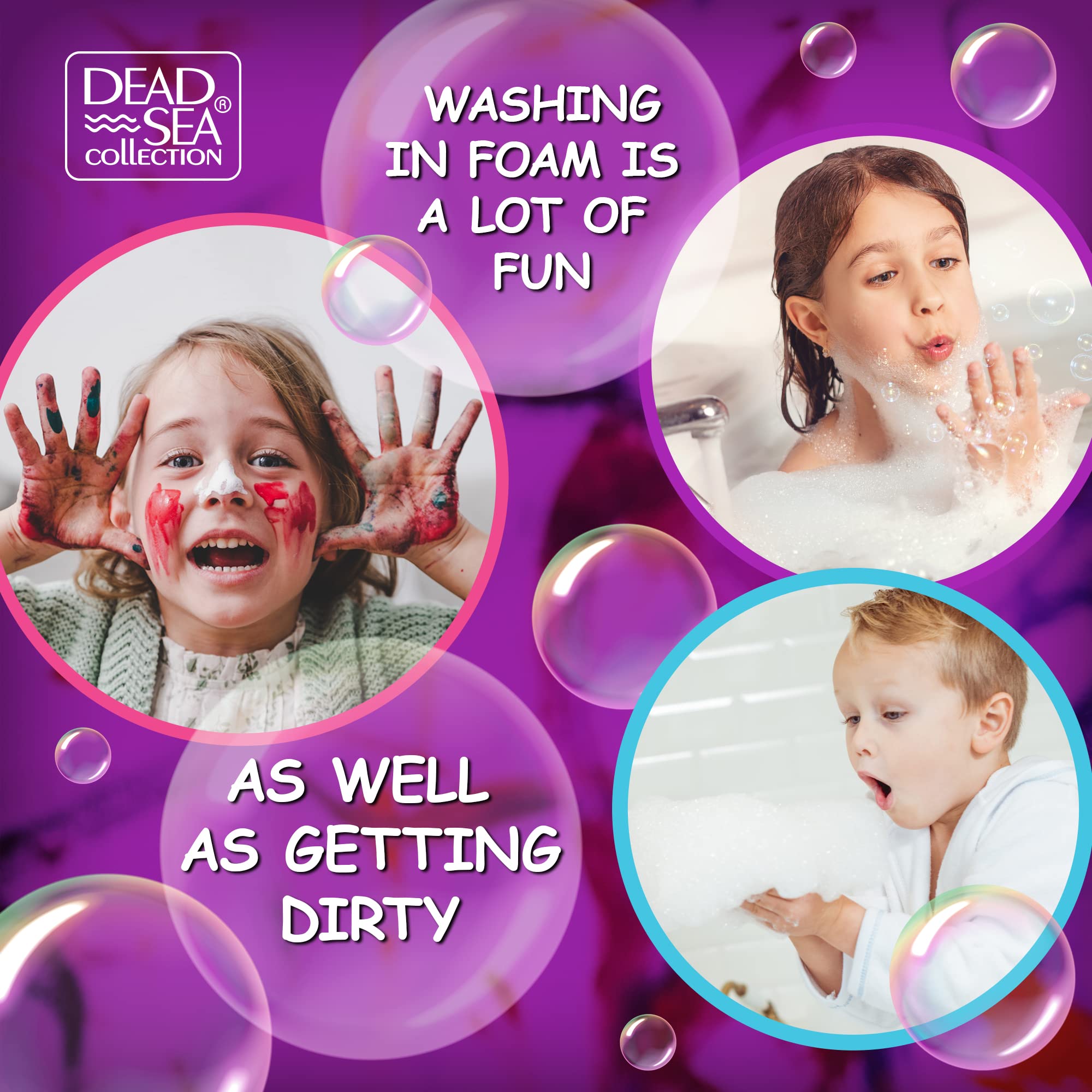 Dead Sea Lavender Bubble Bath for Kids - Hydrating & Cleansing Liquid Bath Bubbles with Lavender Oil & Pure Dead Sea Minerals - 2 Pack Large Bottles (67.6 fl.oz) - Perfect for Relaxing Bedtime & Sensitive Skin Care