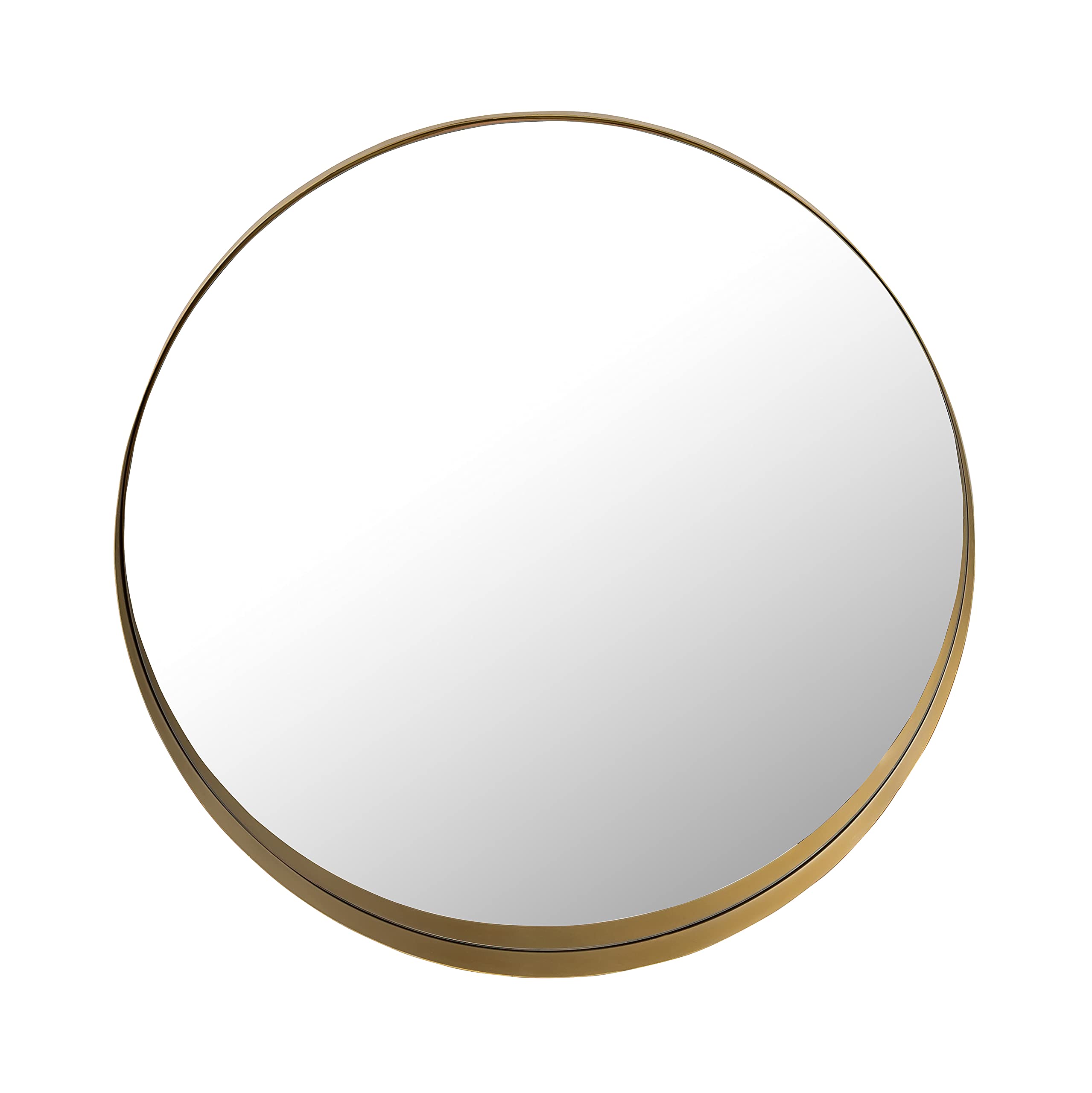 Tov Furniture Rella Brass Framed Round Wall Mirror - Elegant Bathroom, Bedroom & Entryway Decor for Modern Homes