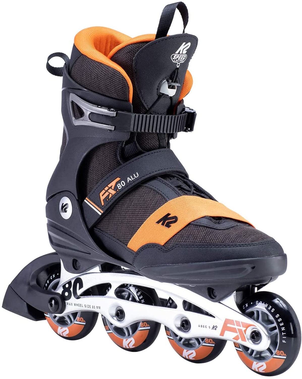 K2 Skate F.I.T. 80 Aluminum Inline Skates - High Performance Adult Rollerblades for Fitness, Speed & Outdoor Skating