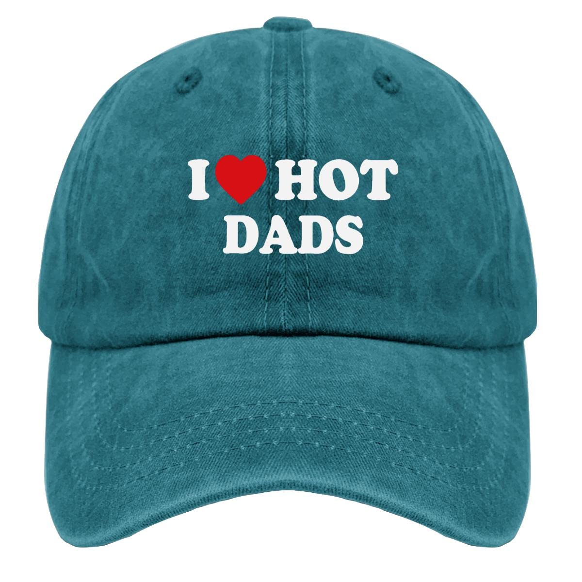 Adjustable Cotton Baseball Cap for Men - Comfortable Dad Hat for Golf, Outdoor & Casual Wear | I Love Hot Dads Embroidered Design