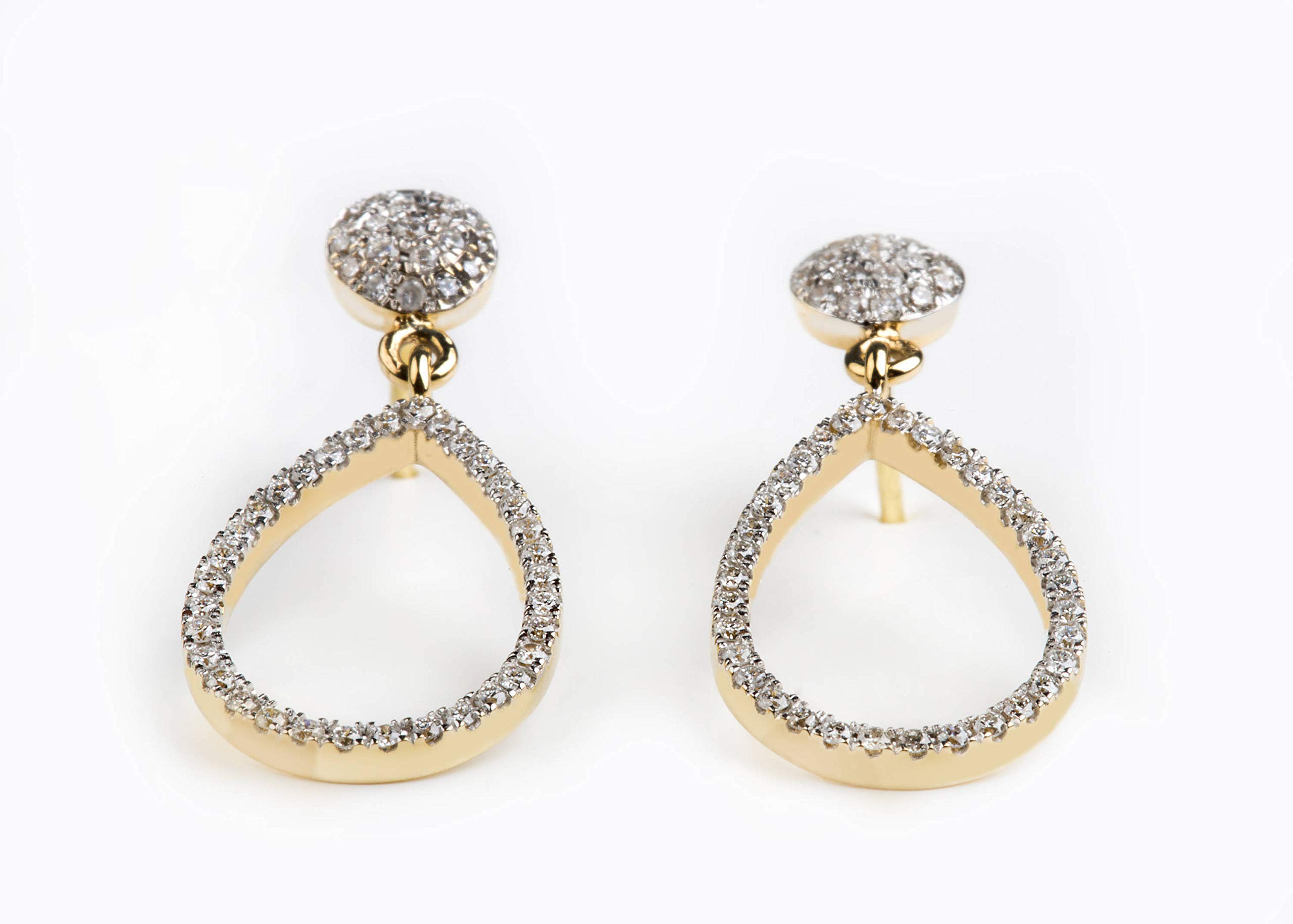 Elegant Jewelry Box - Women's Unique Diamond Dangle Earrings in Solid 9K, 14K & 18K Gold - Black Diamond Drop Earrings for Weddings, Parties & Special Occasions | Perfect Gift for Her