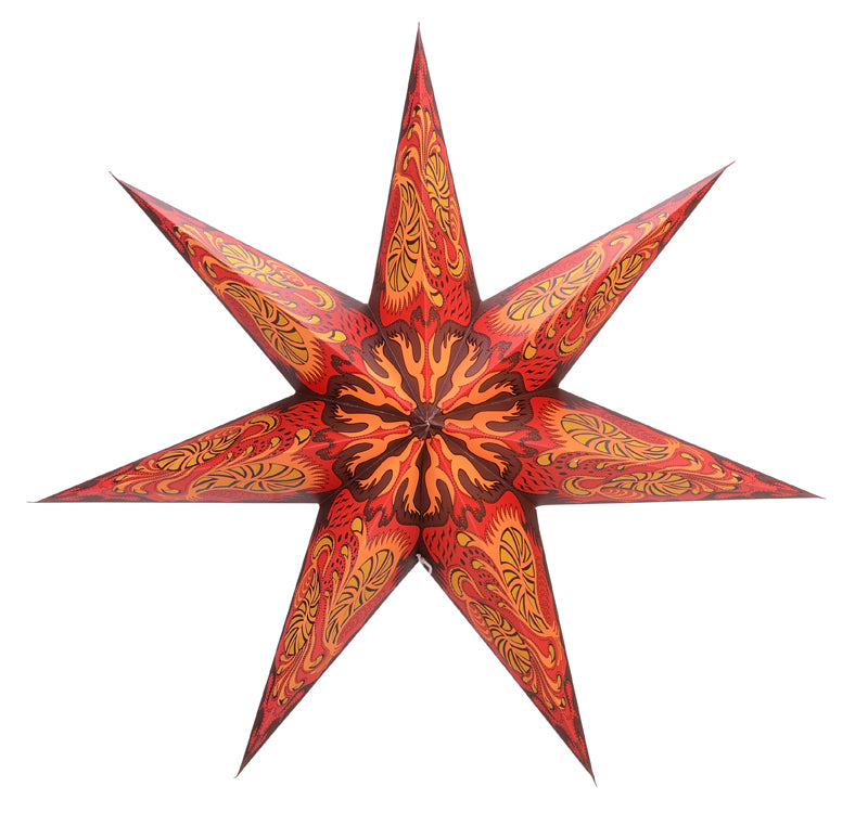 24-Piece Crimson Fantasy Paper Star Lanterns - Hanging Wedding & Party Decorations for Indoor/Outdoor Events, Chinese New Year, Christmas & Home Decoration