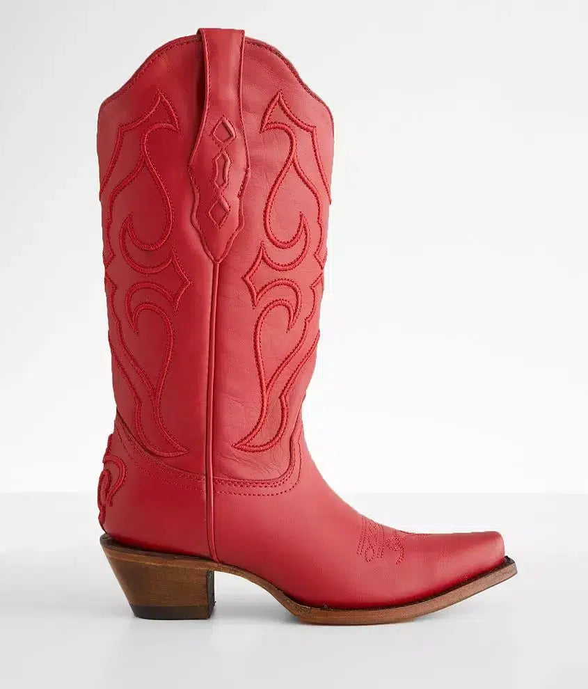 Z5073 Women's Corral Red Western Cowgirl Leather Boots - Stylish & Durable for Rodeo, Country Dancing & Everyday Wear