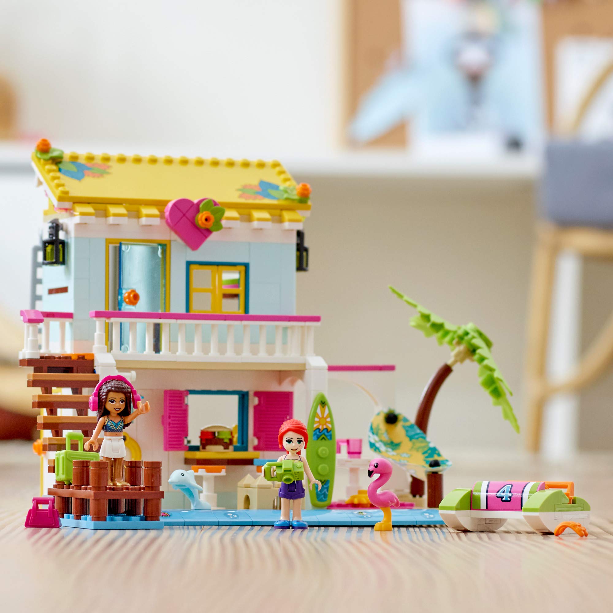 LEGO Friends Beach House 41428 Building Kit - 444 Pieces Creative Construction Toy for Kids, Perfect for Summer Adventures & Beach Themed Playtime