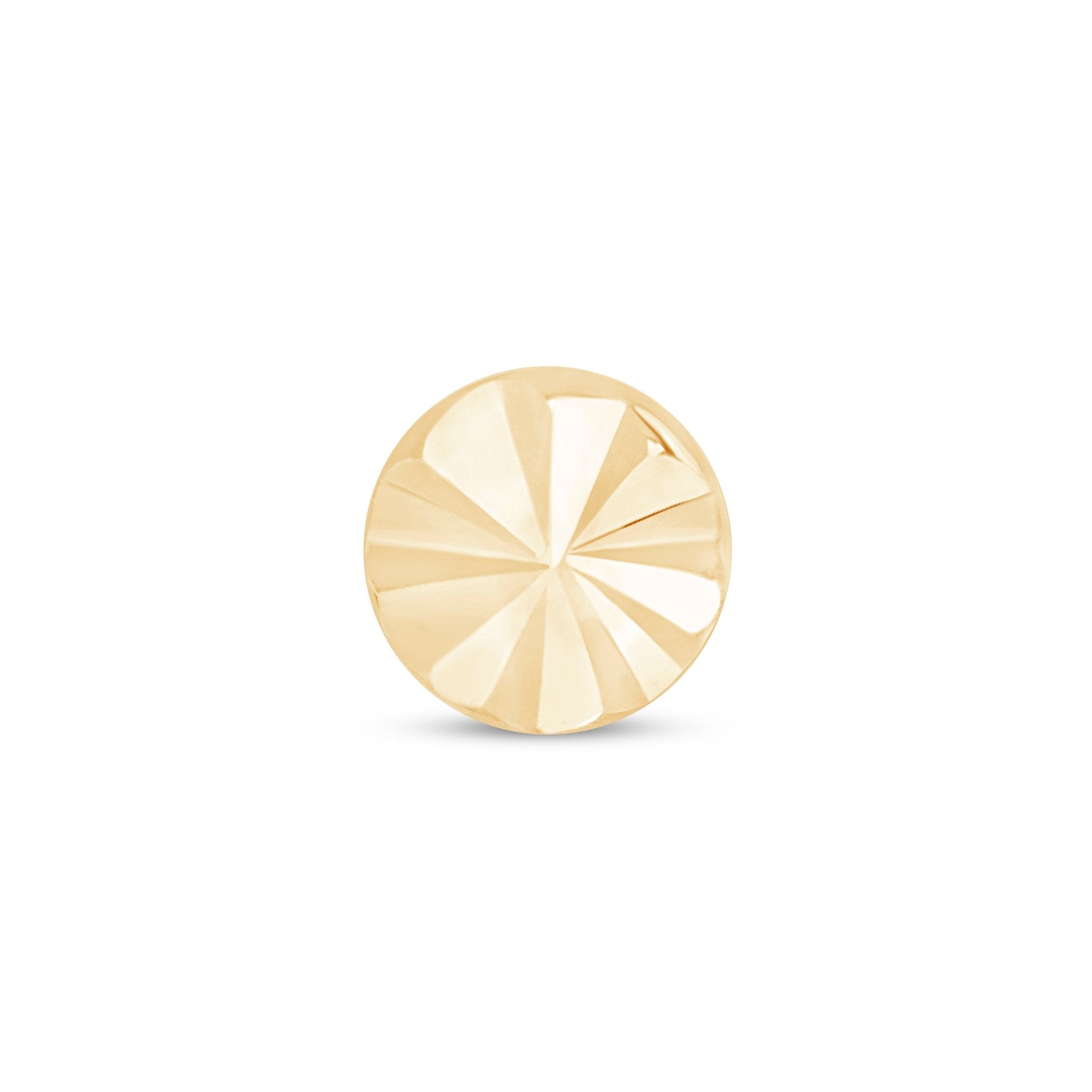 14K Yellow Gold Diamond Cut Flat Back Stud Earrings for Women - Perfect for Everyday Wear, Parties & Special Occasions
