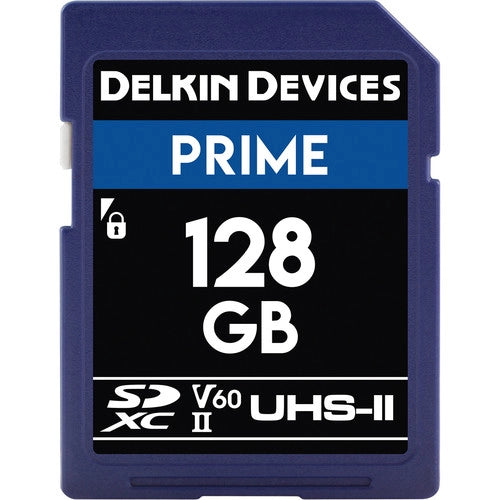 Delkin Devices 128GB Prime UHS-II SDXC Memory Card - High Speed 300MB/s for 4K Video, DSLR & Mirrorless Cameras - Perfect for Professional Photography & Videography
