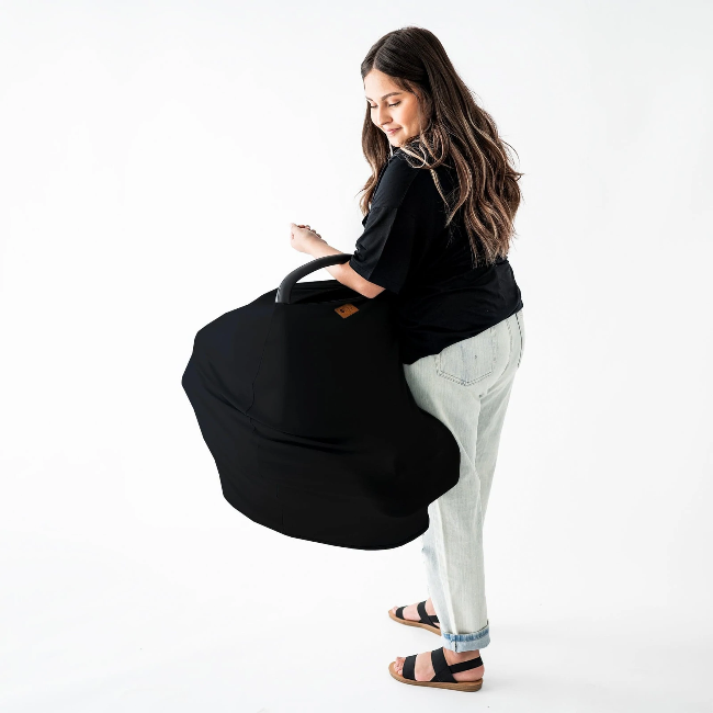 Kyte Baby Car Seat Cover - Soft & Breathable Infant Car Seat Canopy in Midnight Black for Newborns & Toddlers - Perfect for Travel, Stroller, and Outdoor Protection