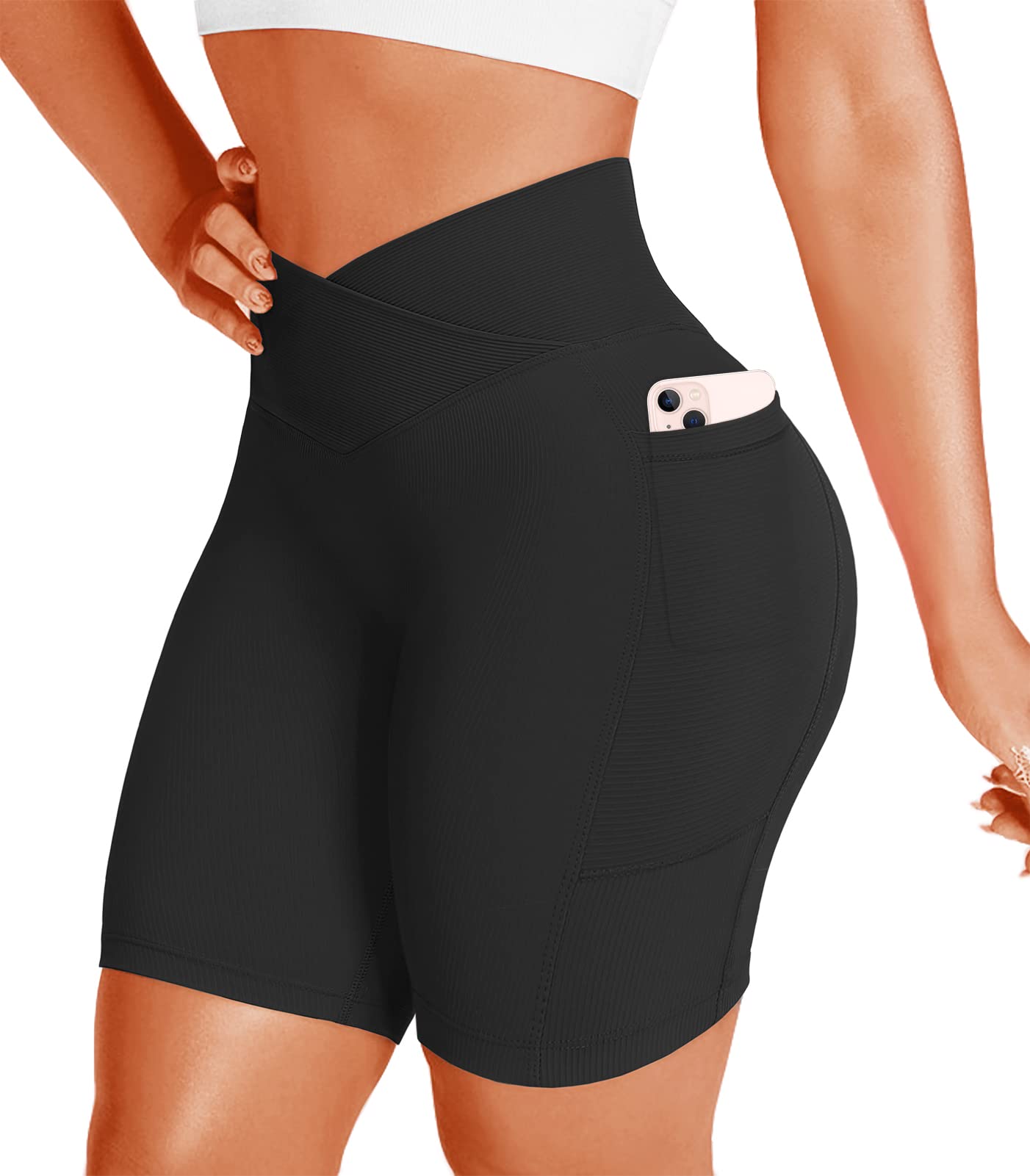 High Waist Butt Lift Biker Shorts for Women - Booty Lifting Gym Yoga Running Workout Shorts - Perfect for Training, Fitness & Everyday Wear