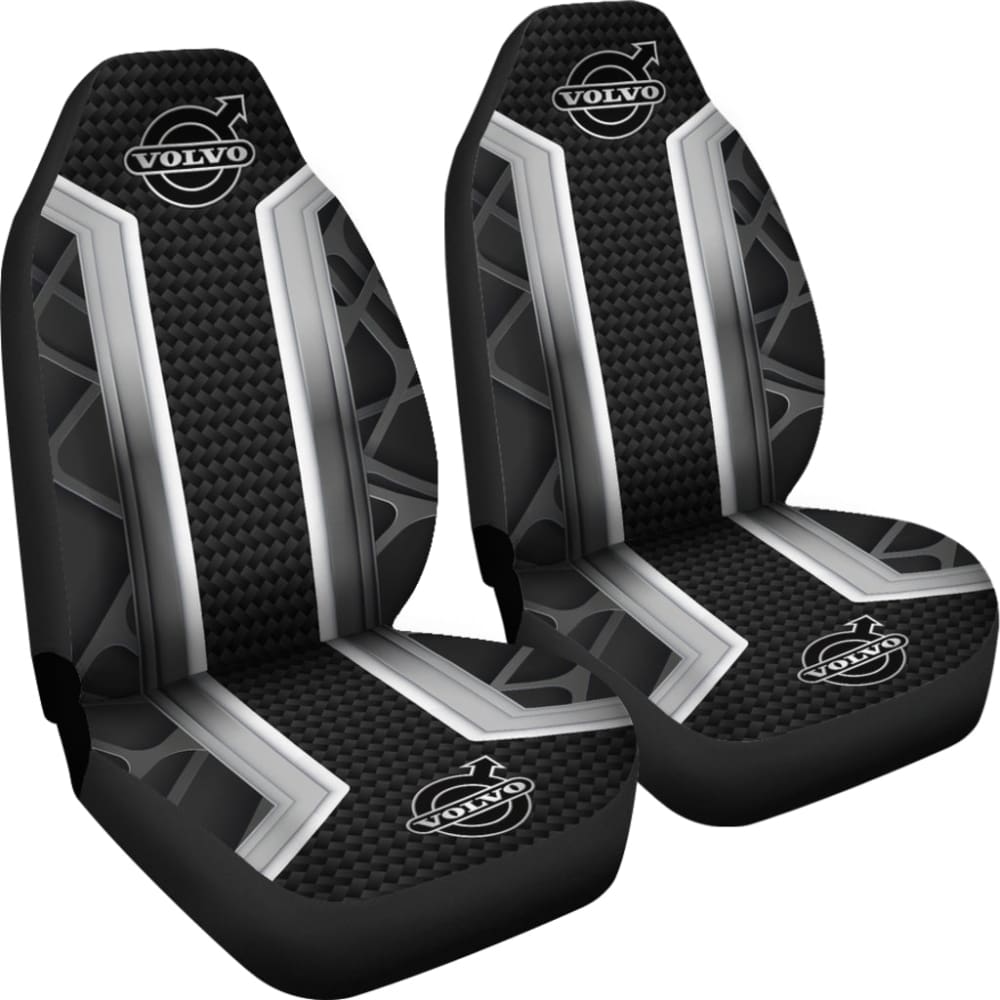 Premium Volvo Silver & Black Themed Car Seat Covers - Universal Fit for XC90, XC60, S90 - Waterproof & Anti-Slip Protection (Model 210901) - Perfect for Road Trips, Daily Commutes & Interior Styling