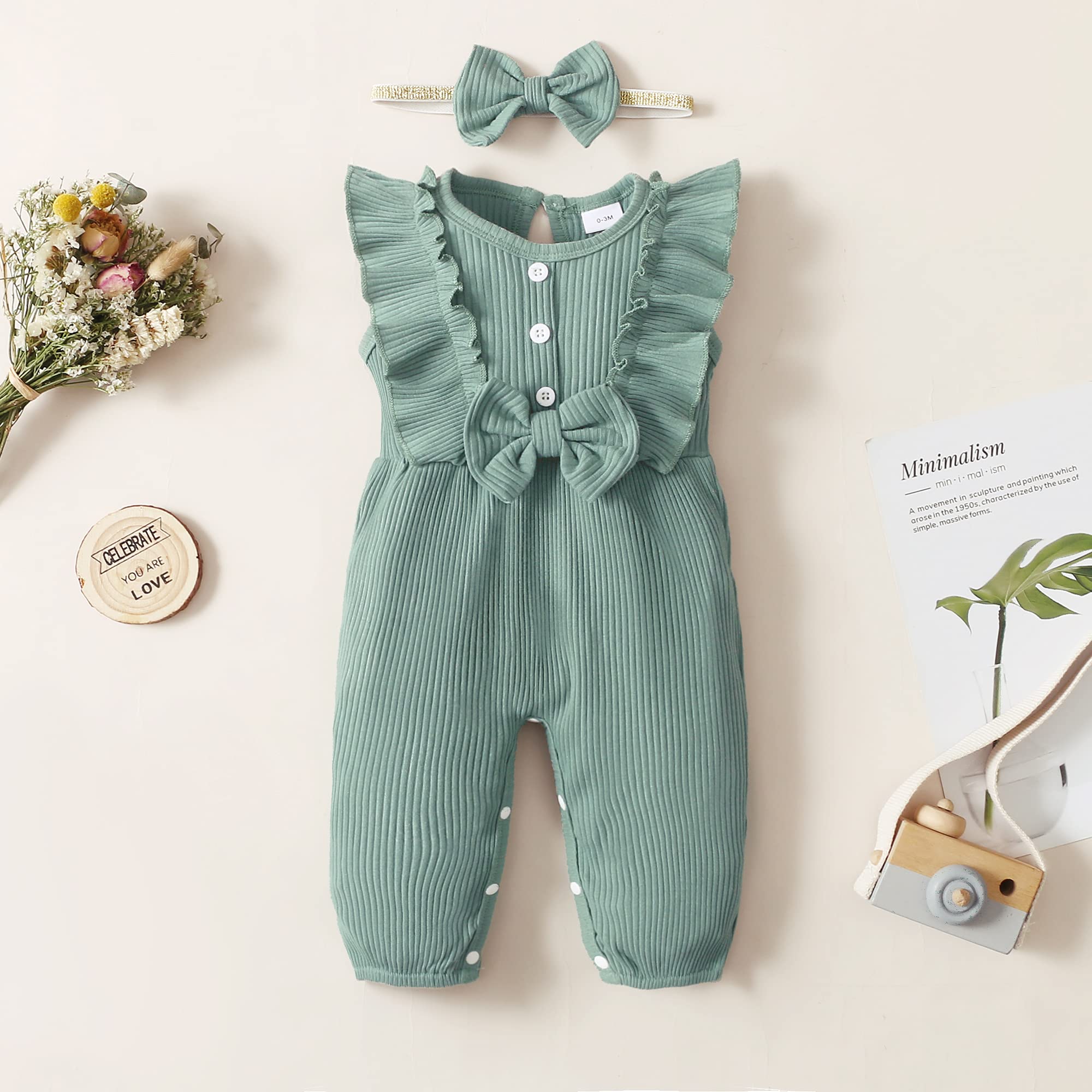 Mioglrie Newborn Baby Girl Clothes - Soft Cotton Short Sleeve Romper Jumpsuit for Summer | Perfect for Playtime, Outings & Photo Shoots