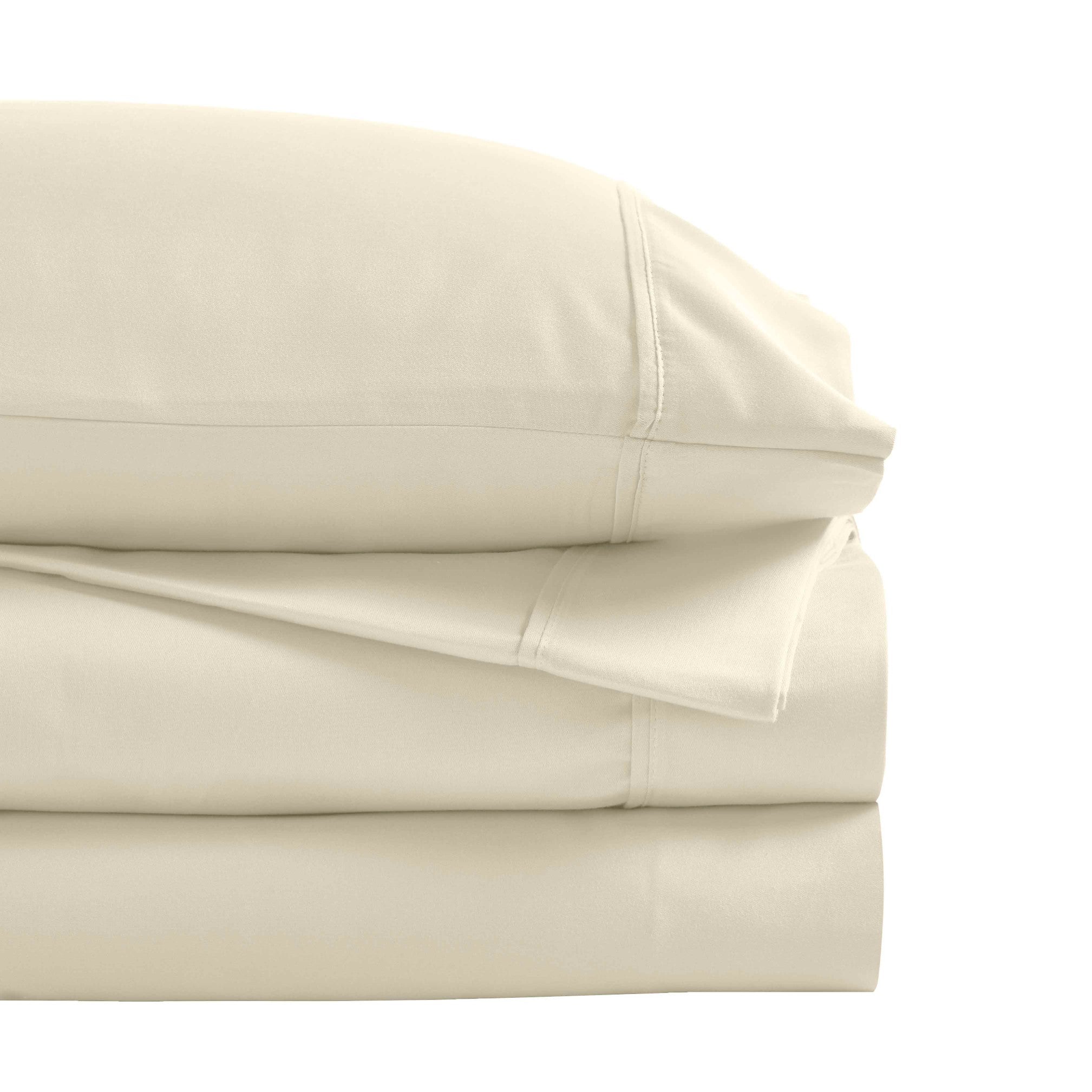 Premium 1200 Thread Count Cotton Rich Solid Deep Pocket Bed Sheet Set - Ultra Soft & Breathable for King/Queen Size Beds - Perfect for Home, Hotel, or Guest Room Comfort