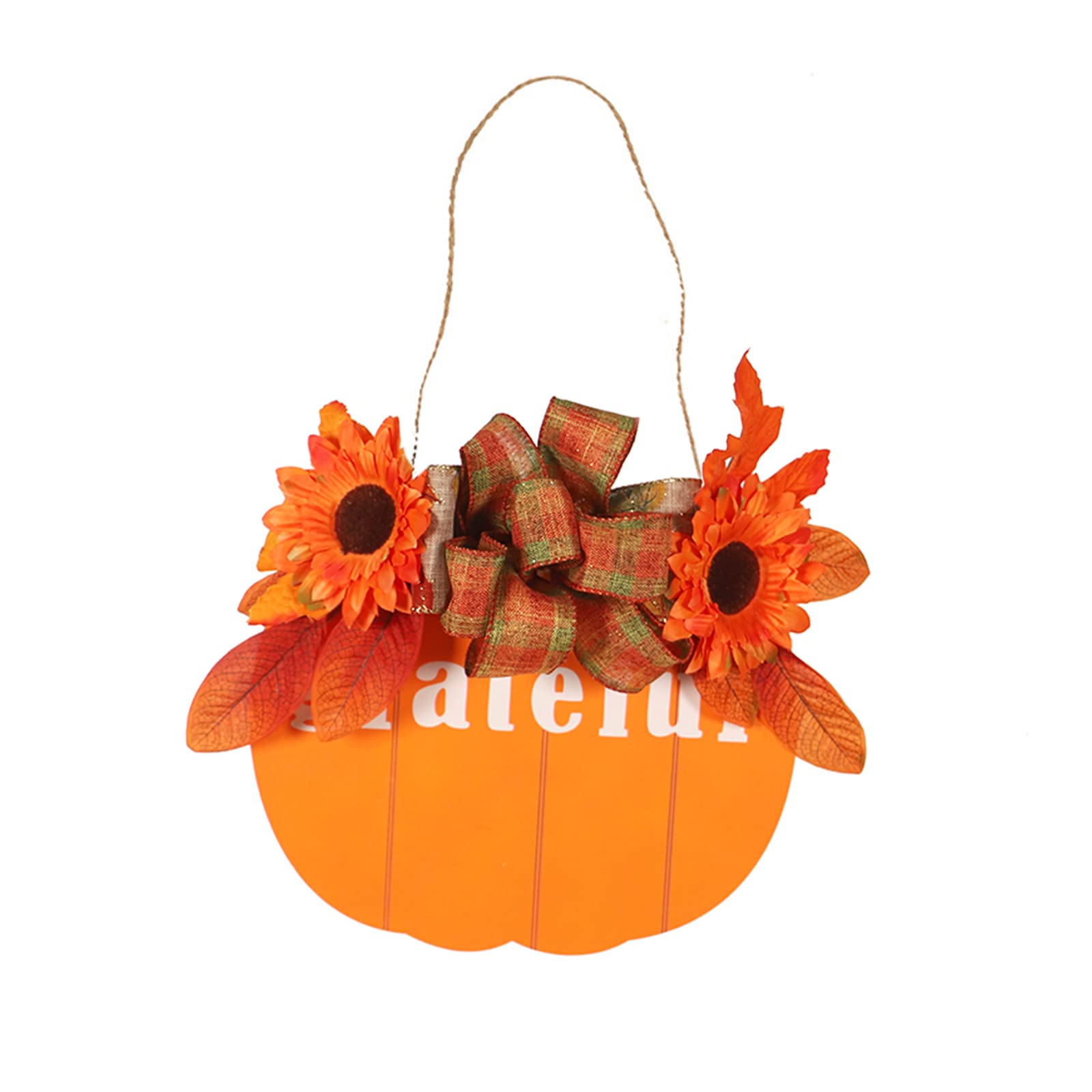 Firlar Rustic Pumpkin Wooden Fall Wreath for Front Door - Thanksgiving Decorative Hanging Sign with Round Pumpkin Design - Perfect for Autumn Home Decor, Thanksgiving Front Porch Decorations & Seasonal Door Hangers