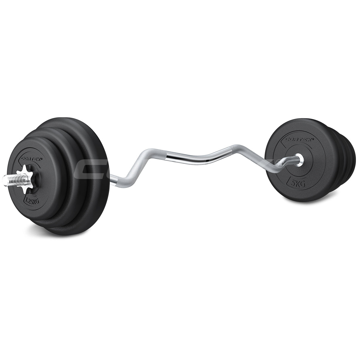 CORTEX 90kg (200lb) EnduraShell Olympic Barbell Weight Set for Home Gym & Strength Training