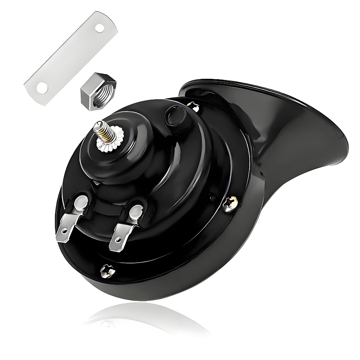 300DB Super Loud Train Horn Kit - 12V Waterproof Dual Tone Electric Snail Air Horn for Cars, Trucks & Boats | Universal Vehicle Replacement (Black) | Perfect for Emergency Alerts & Off-Road Adventures
