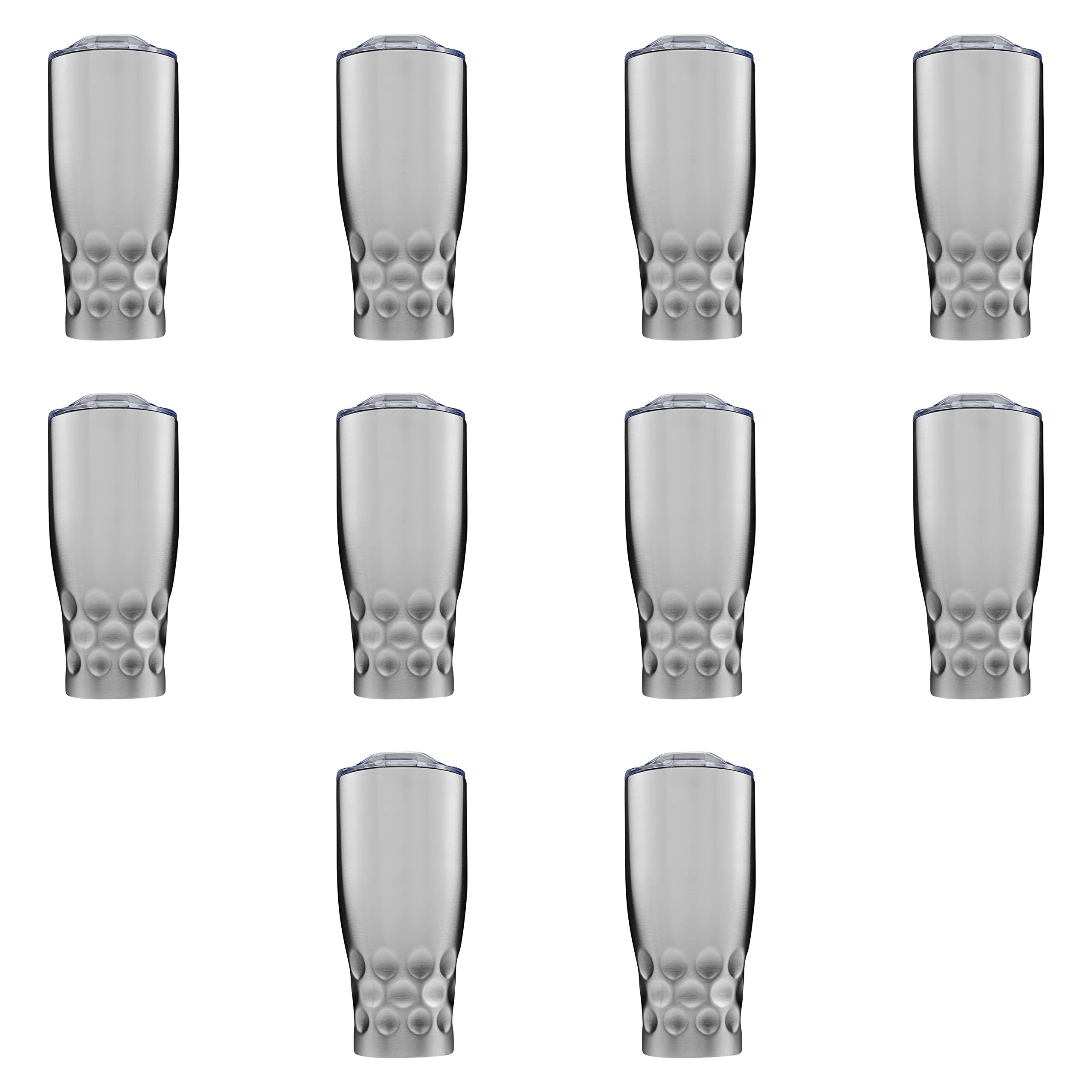 Molokini 27 oz Stainless Steel Tumblers - Set of 10 Bulk Pack, Double Wall Insulated for Hot & Cold Drinks - Coffee, Soda, Juice, Smoothies - Perfect for Office, Camping, Travel & Outdoor Activities - Silver