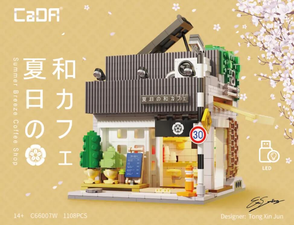 CaDA C66007 Summer Breeze Coffee Shop Building Blocks Set - 1108pcs Creative DIY Model Kit for Adults & Teens | Perfect for Home Decoration, Gift Giving & Relaxing Coffee Time