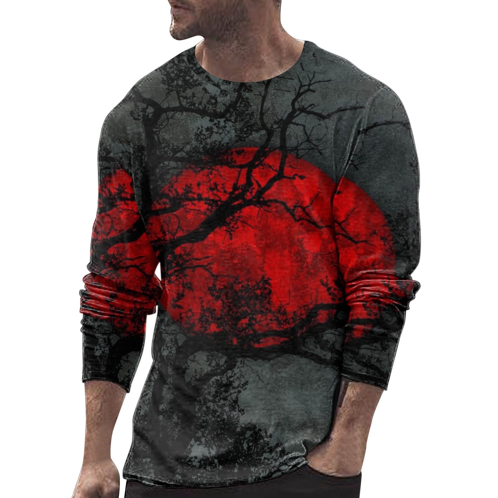Funny Halloween Jack O Lantern Pumpkin Face Hoodie - Adult & Youth Sweatshirt for Men, Big & Tall Sizes in Red - Perfect for Trick or Treating, Costume Parties & Spooky Celebrations