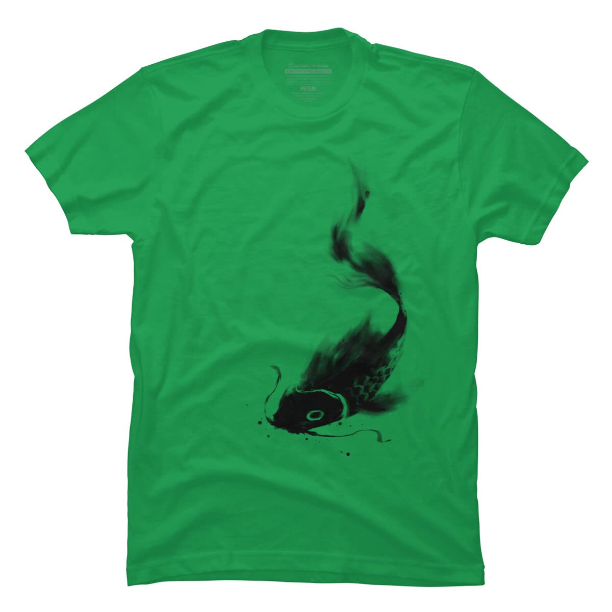 Design By Humans Men's Koi Wash by kdeuce Graphic T-Shirt - Soft Cotton Tee for Casual Wear & Street Style - Perfect for Everyday Outfits, Weekend Hangouts & Anime Fan Fashion
