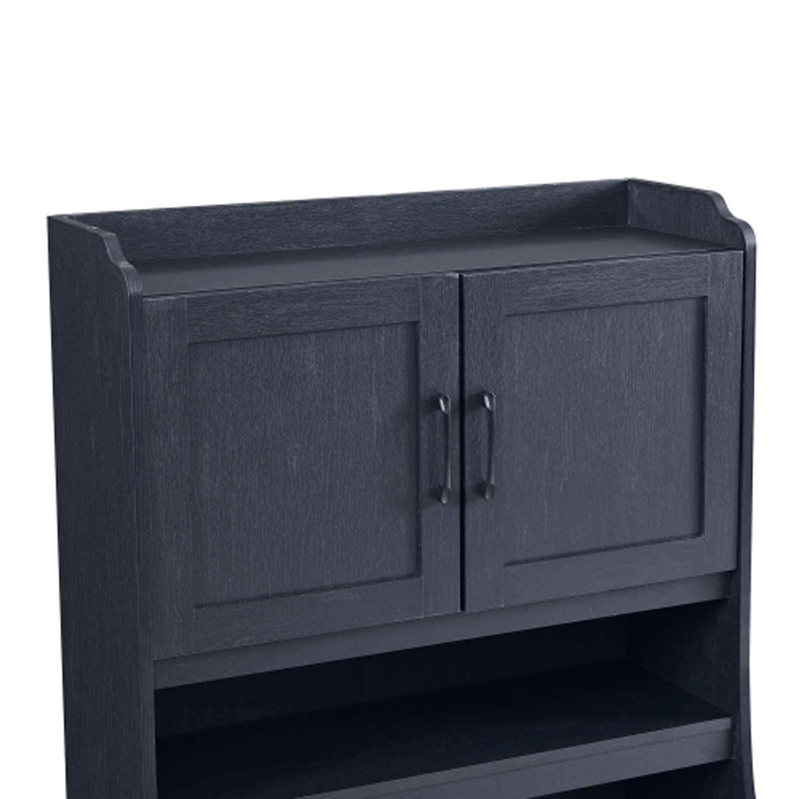 Black Kitchen Pantry Storage Cabinet with Adjustable Shelves & Doors - Buffet Organizer for Kitchen, Living Room, Dining Room - Perfect for Small Space Organization & Home Decor