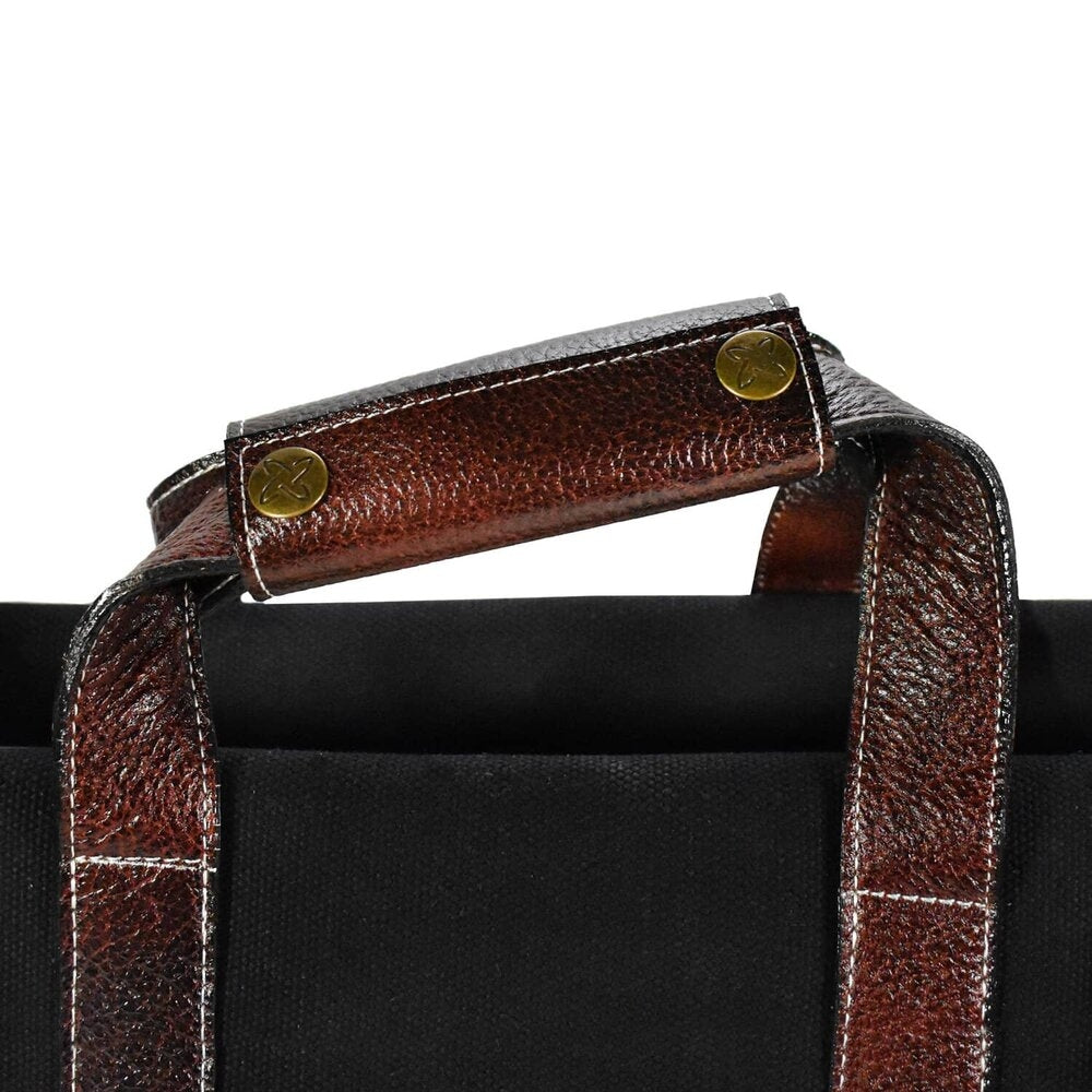 Boldric 17-Pocket Canvas Knife Bag for Chefs - Durable Black Tool Organizer for Kitchen, BBQ, Camping & Outdoor Cooking Accessories