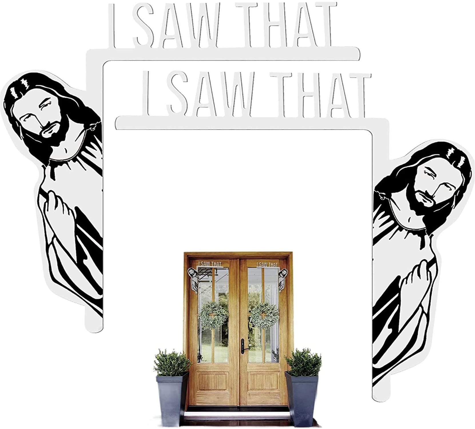 Funny Jesus Door Hanger - Creative Wooden Home Decor for Living Room & Bedroom