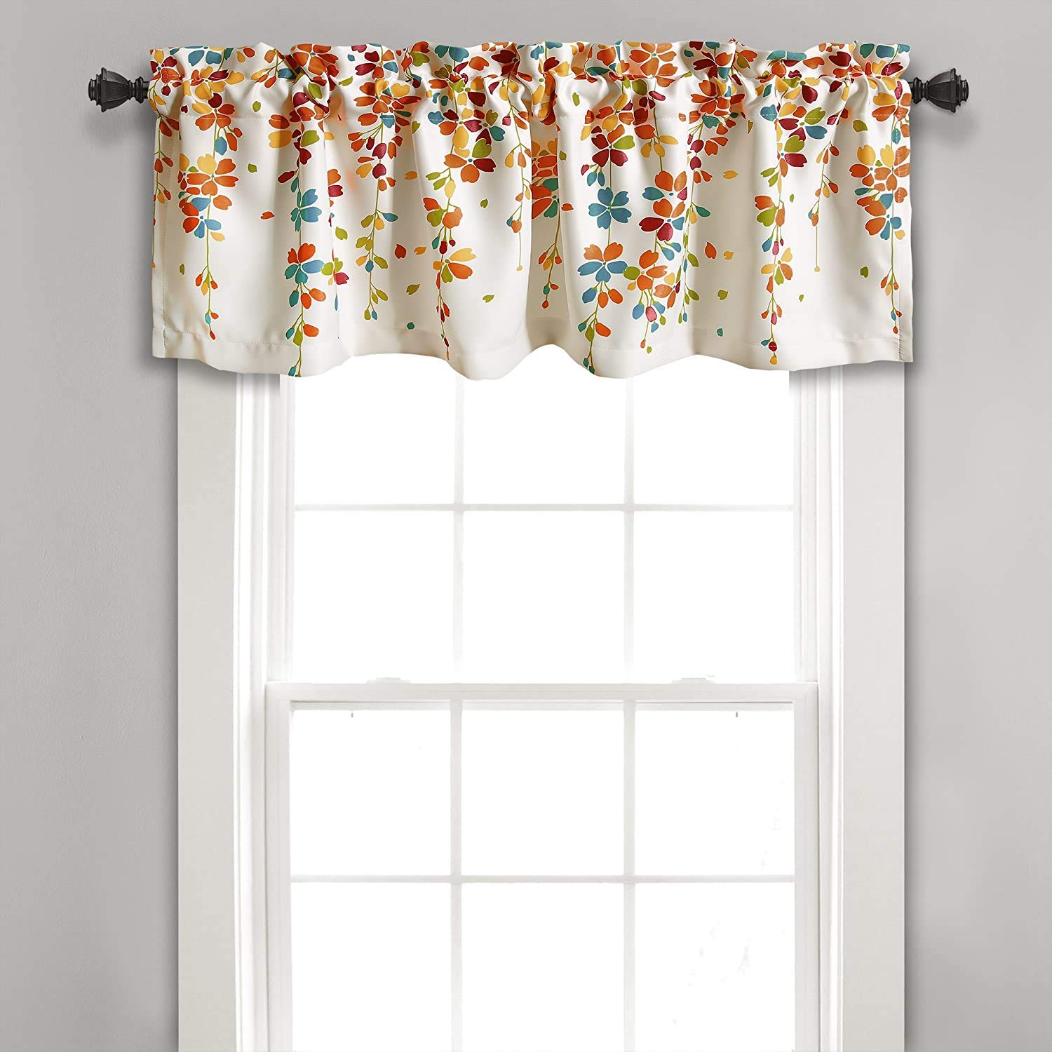 Lush Decor Darkening Window Curtains Set - Turquoise & Tangerine for Bedroom Privacy