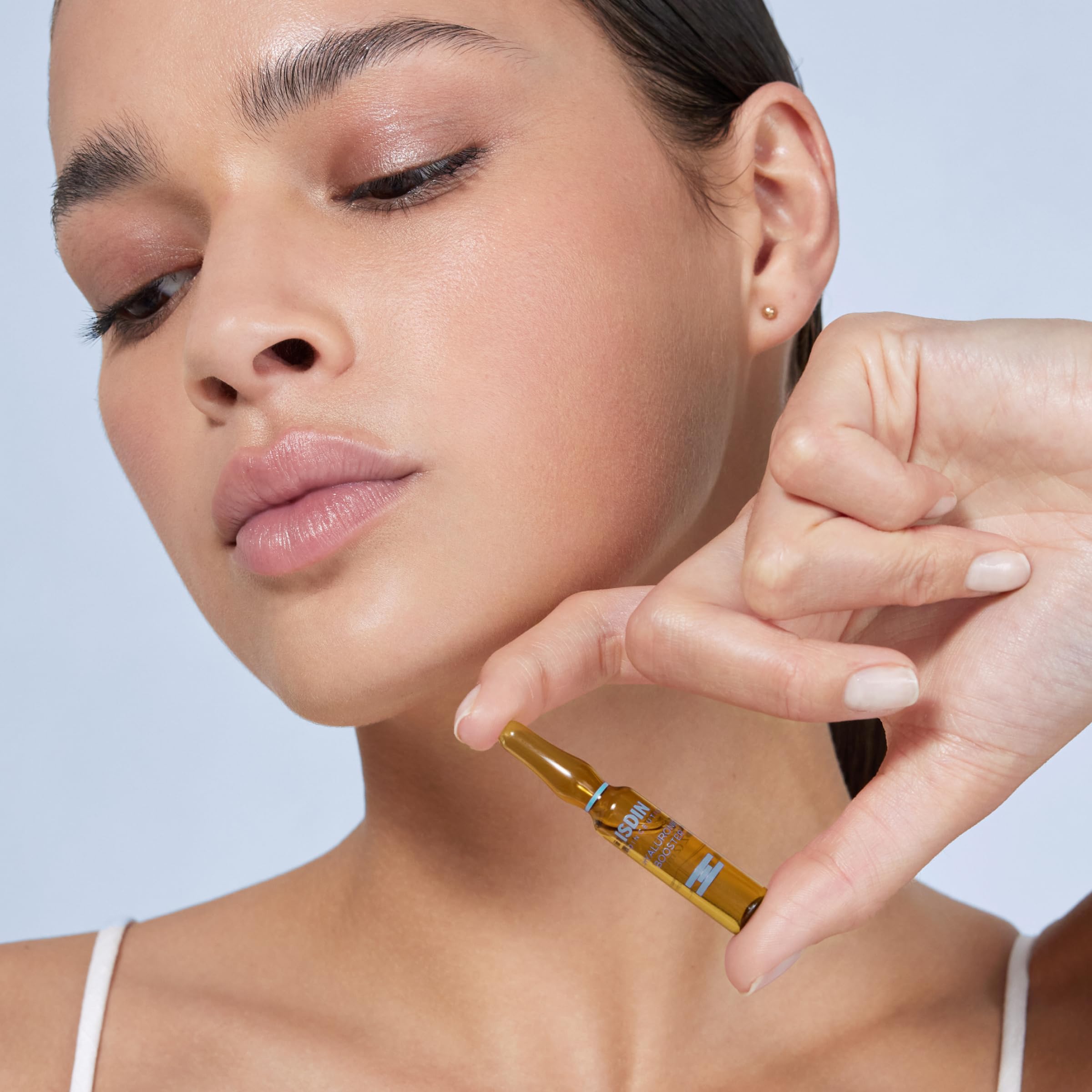 ISDIN Hyaluronic Acid Booster Serum with Peptides for Deep Hydration - 10 Ampoules | Anti-Aging Face Treatment for Dry Skin, Fine Lines & Wrinkles | Perfect for Night Routine & Travel Skincare