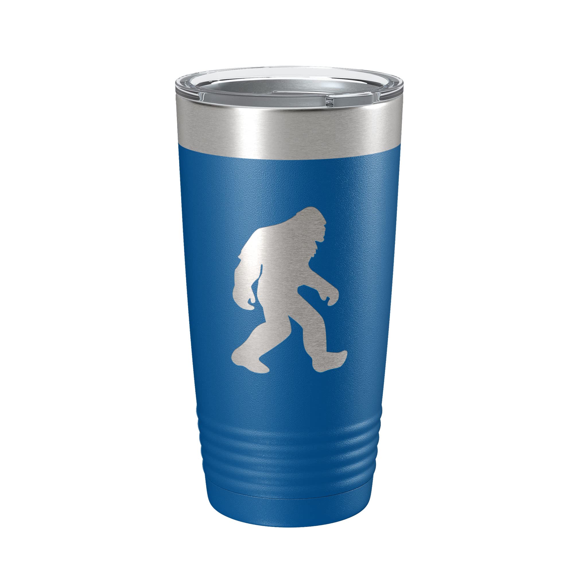 20oz Insulated Bigfoot Tumbler - Laser Engraved Sasquatch Travel Mug with Yeti Silhouette, Royal Blue Coffee Cup for Outdoorsmen | Perfect for Camping, Hiking & Outdoor Adventures