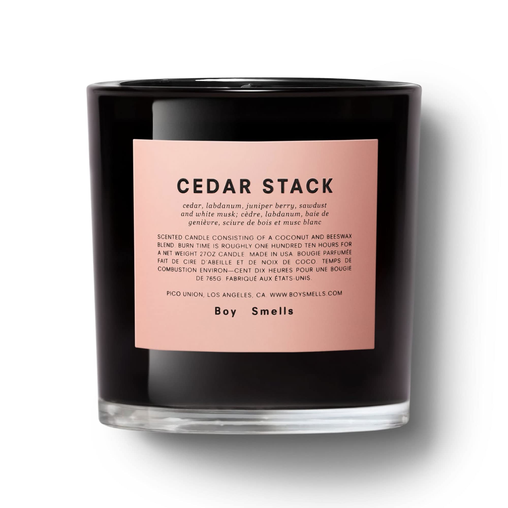 Boy Smells Cedar Stack Scented Candle for Men & Women - Coconut Beeswax Soy Blend Aromatherapy Candle, 27oz Jar with 110-Hour Burn Time | Home Decor, Relaxation & Romantic Ambiance Gift