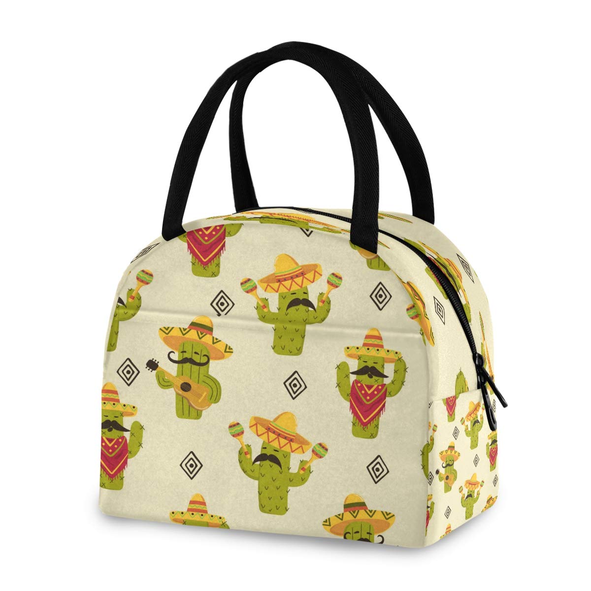 Blueangle Insulated Mexican Cactus Lunch Bag - Reusable Thermal Tote for Women & Men - Perfect for Office, School, Picnics & Meal Prep