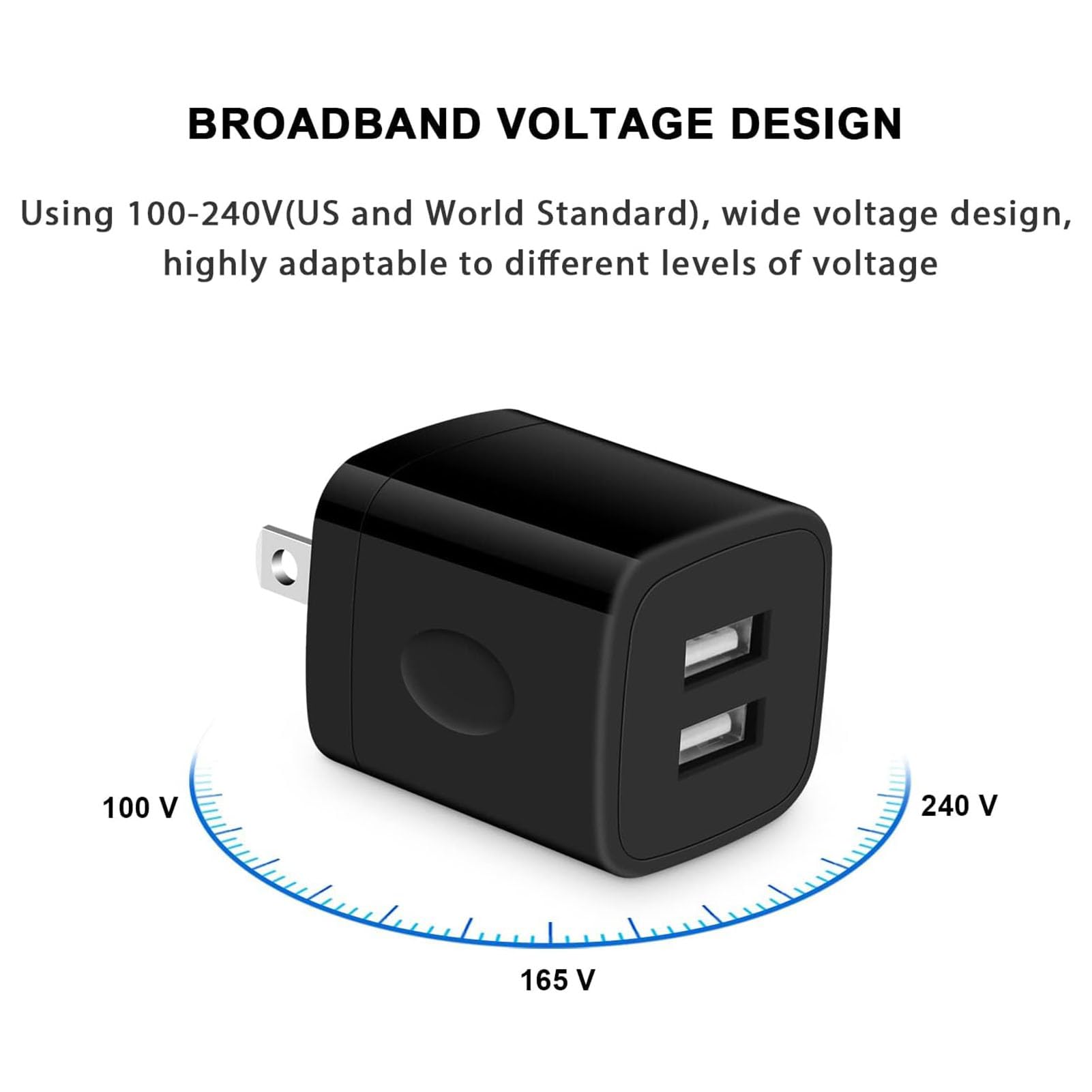 Fast Charging USB Wall Adapter 3-Pack - Dual Port 2.1A Wall Charger Block for iPhone 16/16 Pro/15/14/13/12/11/XS Max/XR/X/8/7/6, iPad & Samsung - Compact Cube Design for Home, Office & Travel Charging