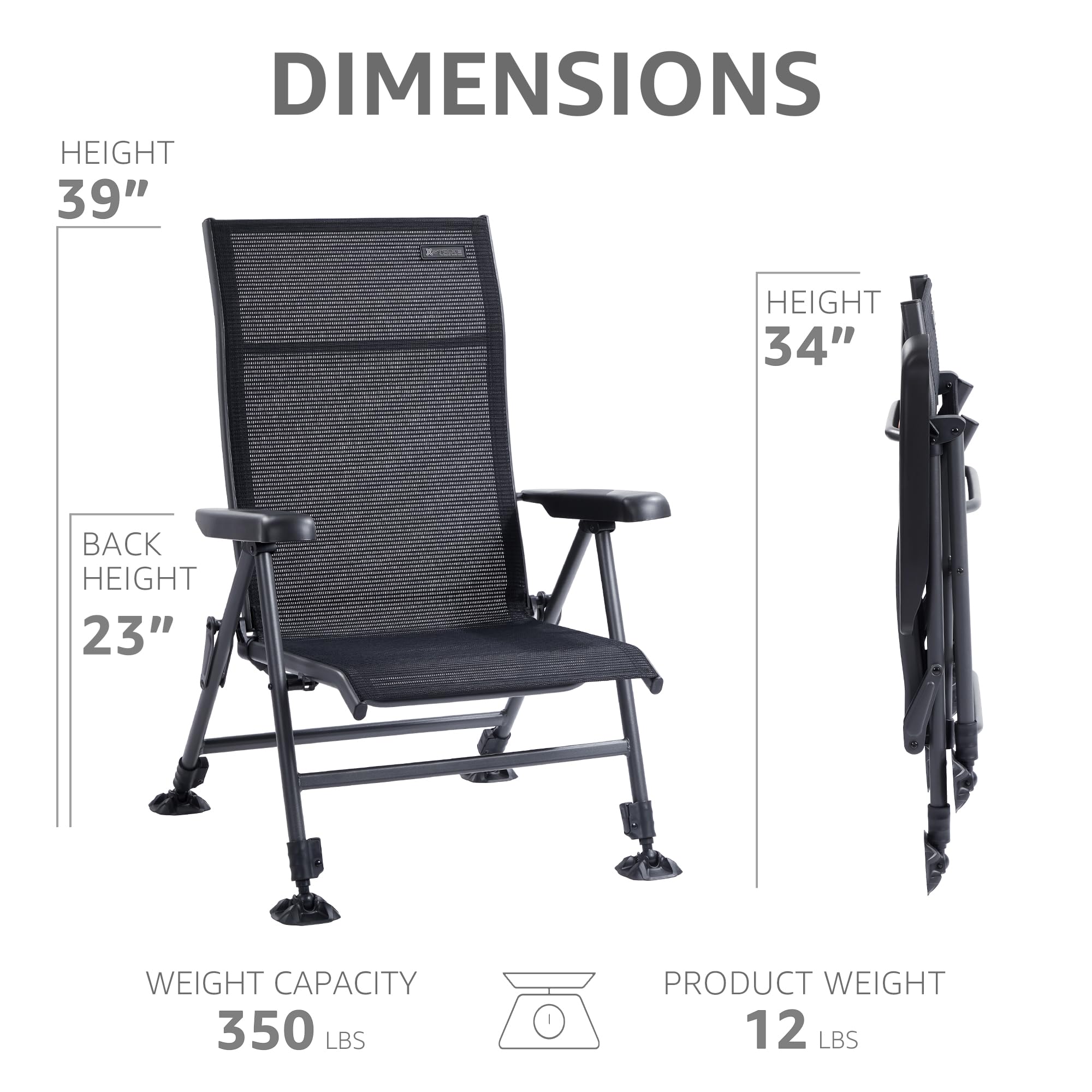 Premium Folding Camping Chair for Adults - Adjustable High Back Support with Breathable Mesh & Aluminum Frame - Perfect for Fishing, Camping, Lawn, Patio & Outdoor Relaxation - Lightweight Portable Design for Easy Transport & Storage