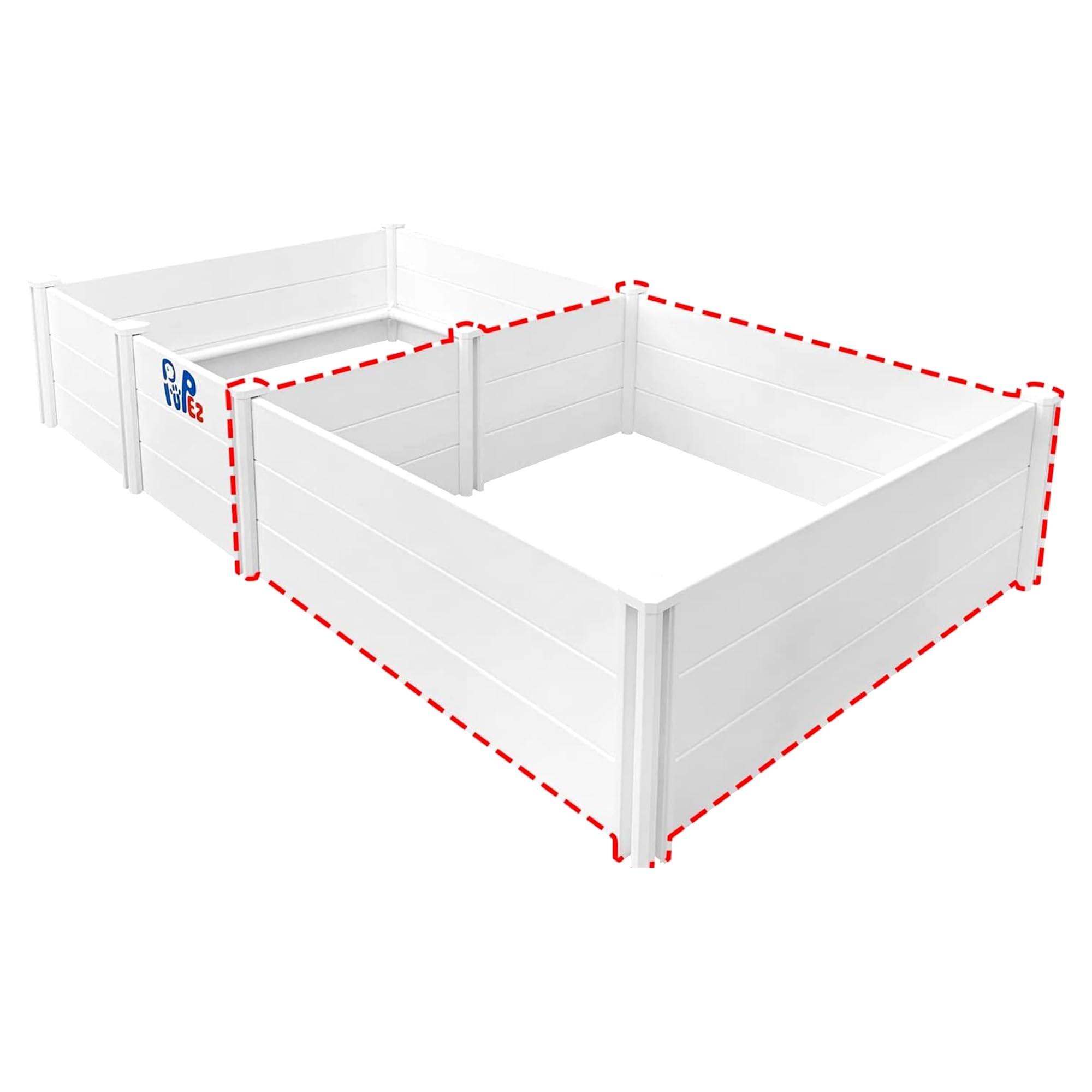 Large Dog Whelping Box - 48x48x18 Inch Puppy Whelping Pen with Extension - Durable White Whelping Box for Large Breed Dogs - Perfect for Newborn Puppies & Nursing Mothers (Indoor/Outdoor Use)